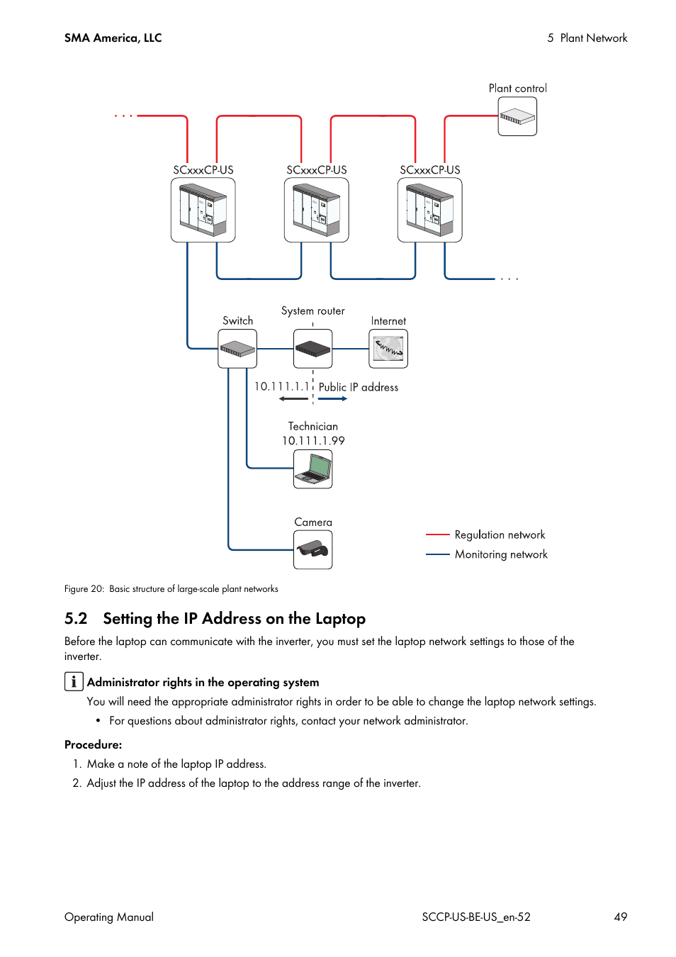 2 setting the ip address on the laptop | SMA SC 500CP-US-10 600V User Manual | Page 49 / 112