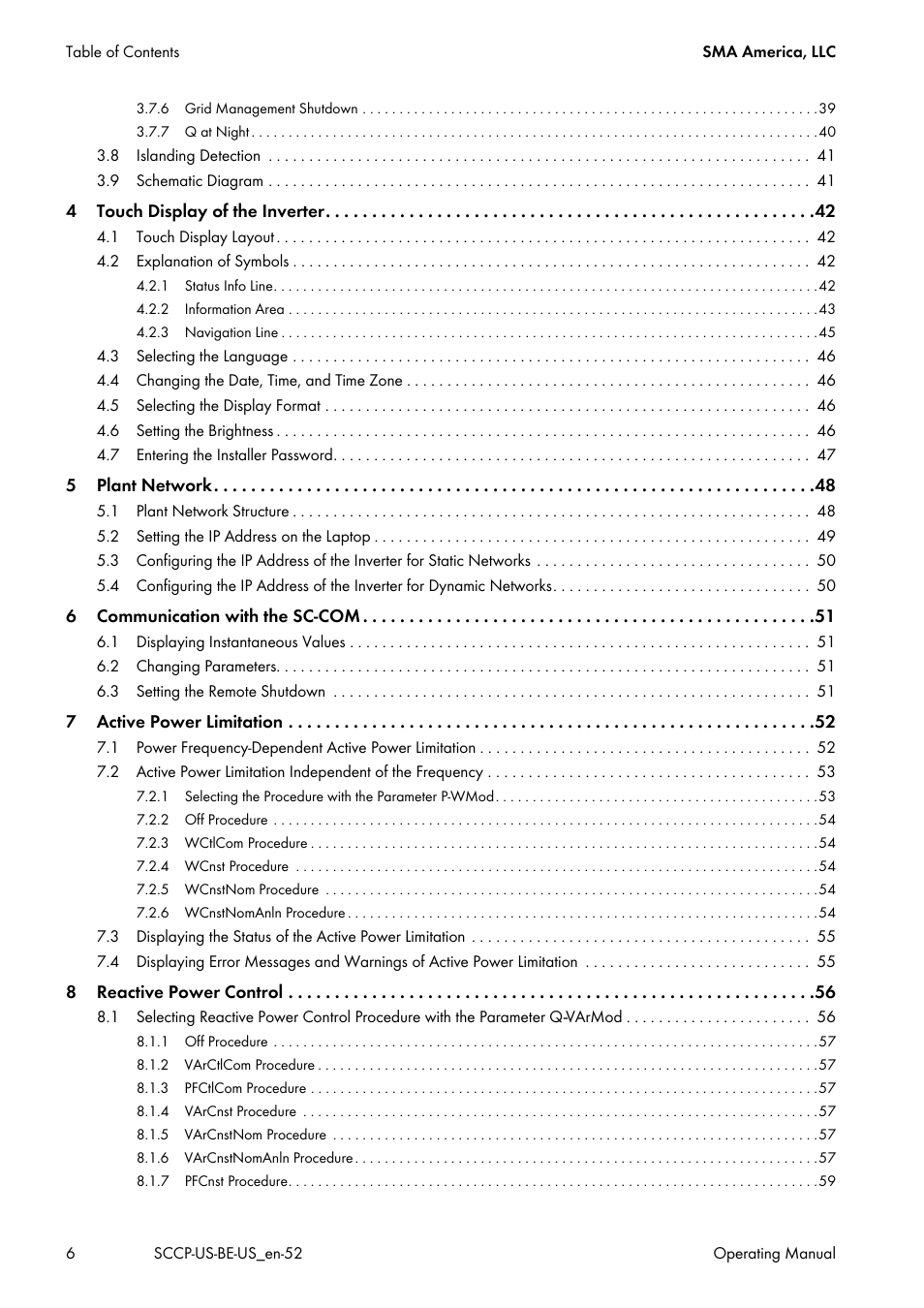 SMA SC 500CP-US-10 600V User Manual | Page 6 / 112
