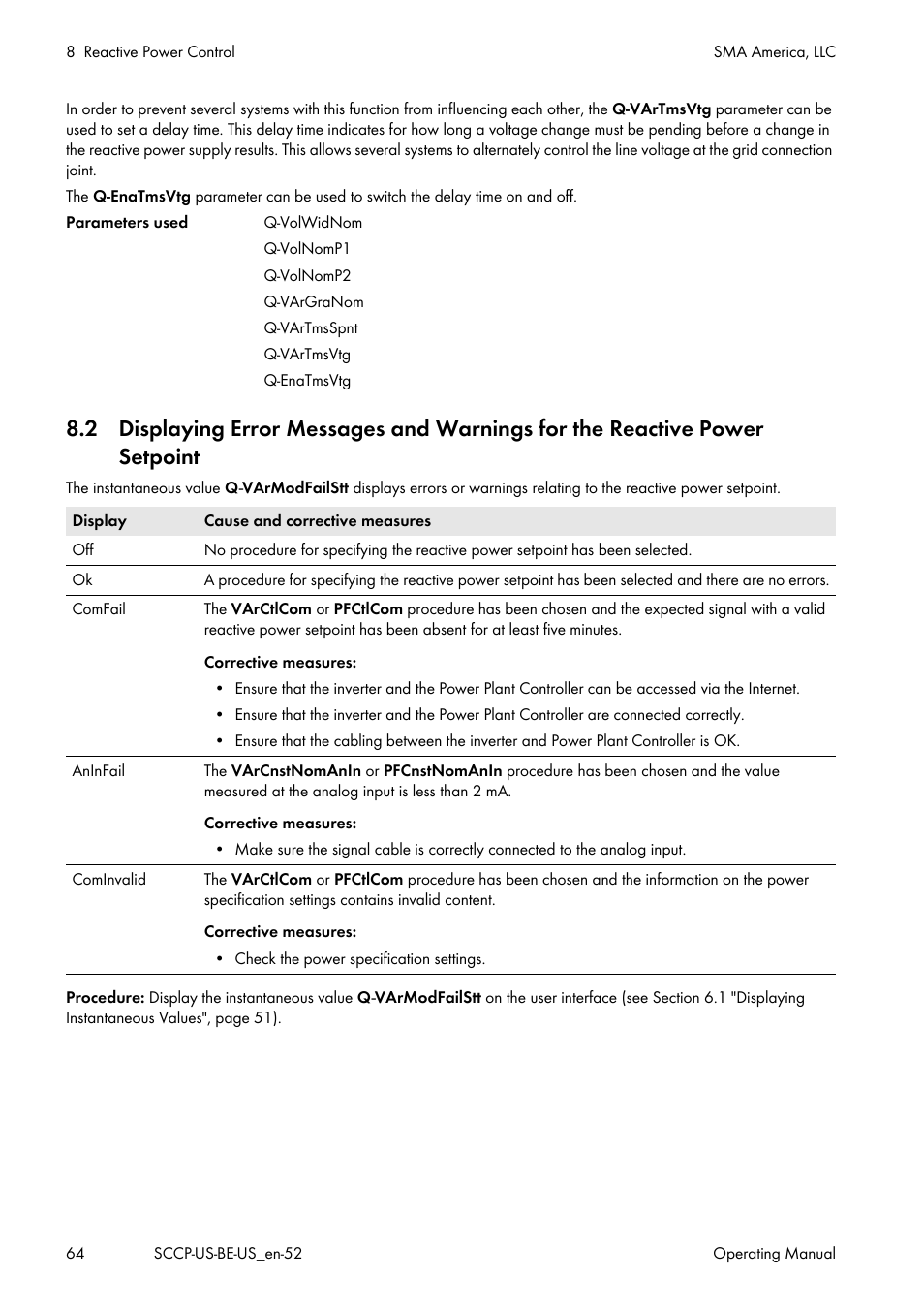 SMA SC 500CP-US-10 600V User Manual | Page 64 / 112