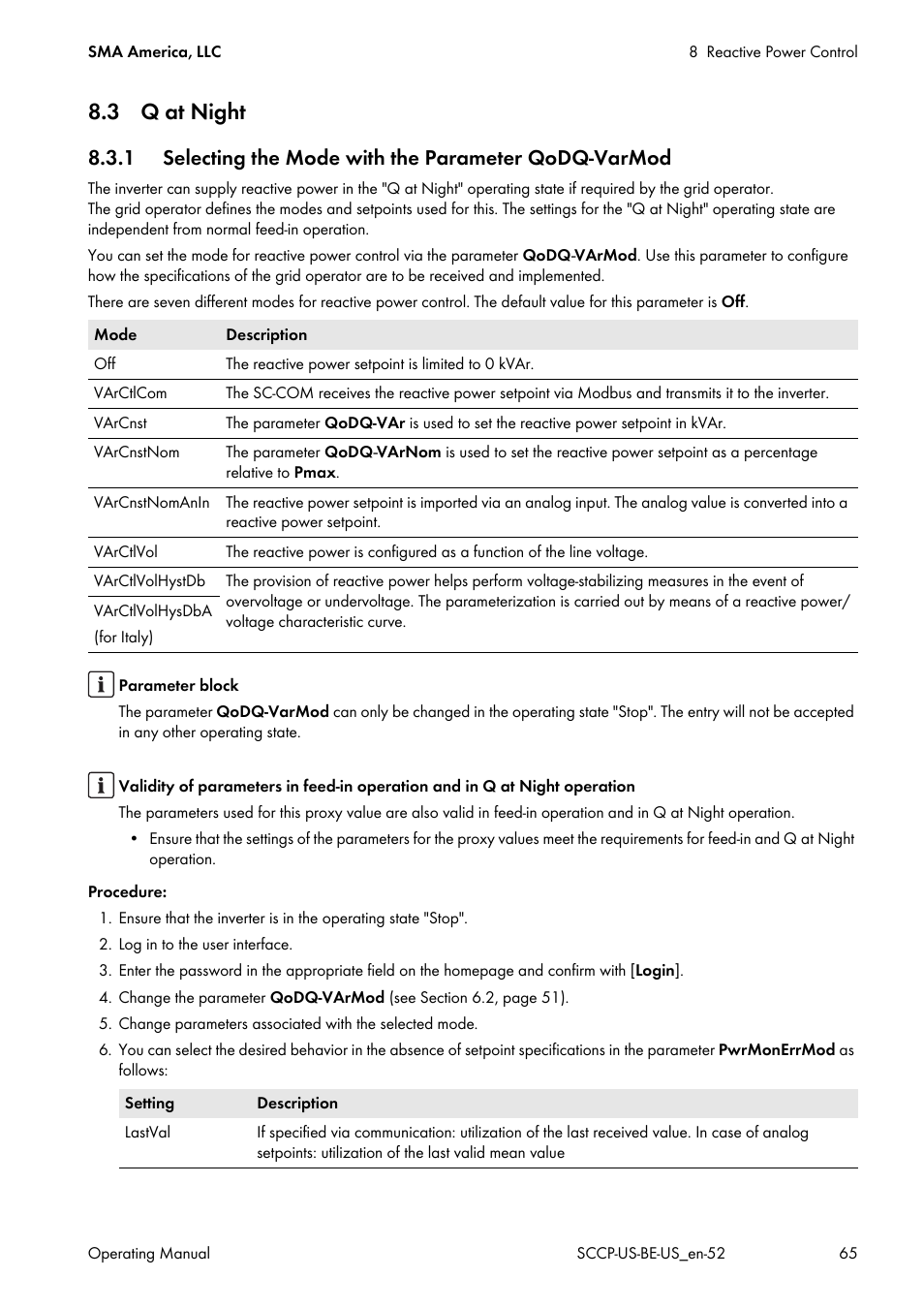 3 q at night | SMA SC 500CP-US-10 600V User Manual | Page 65 / 112