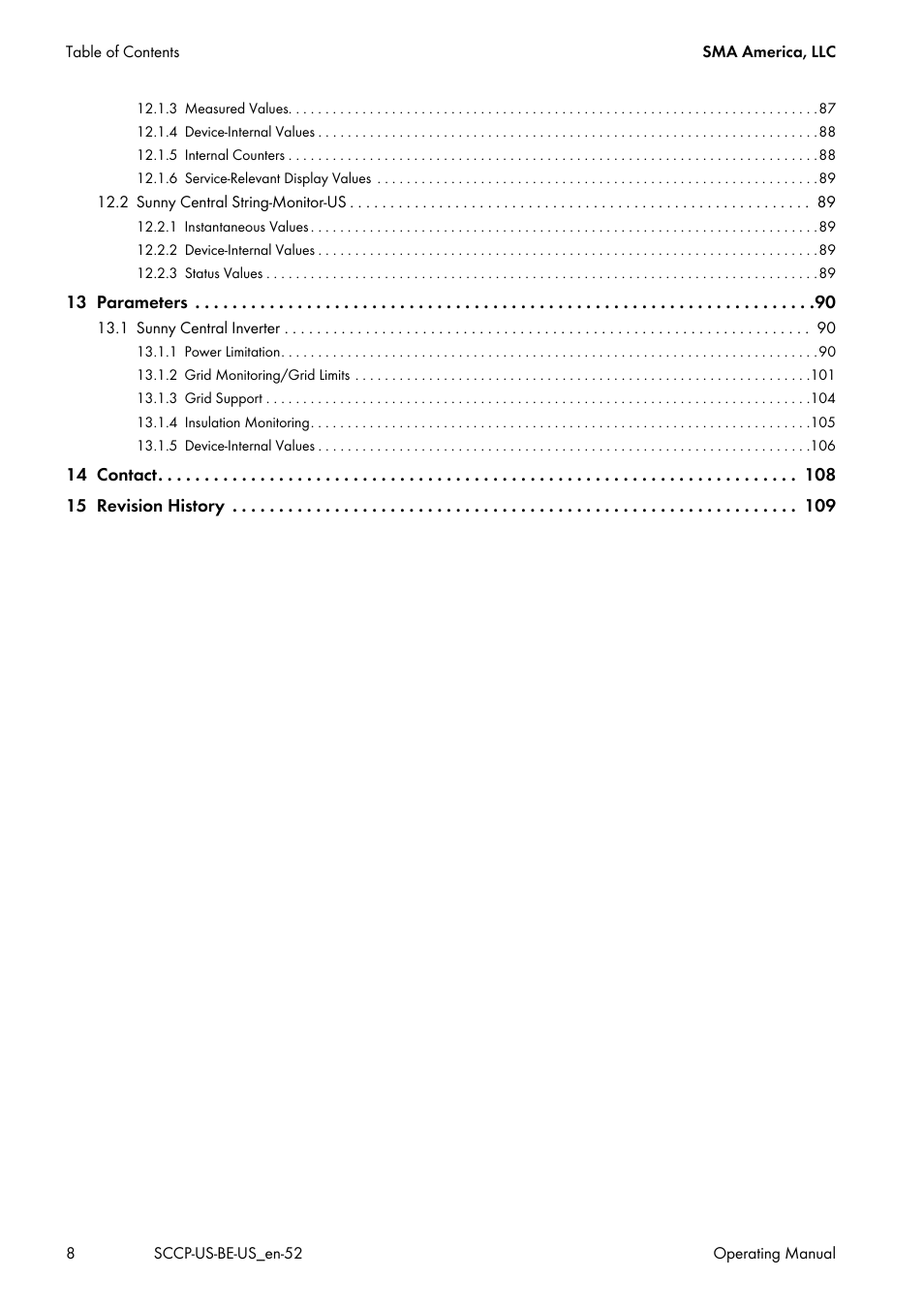 SMA SC 500CP-US-10 600V User Manual | Page 8 / 112