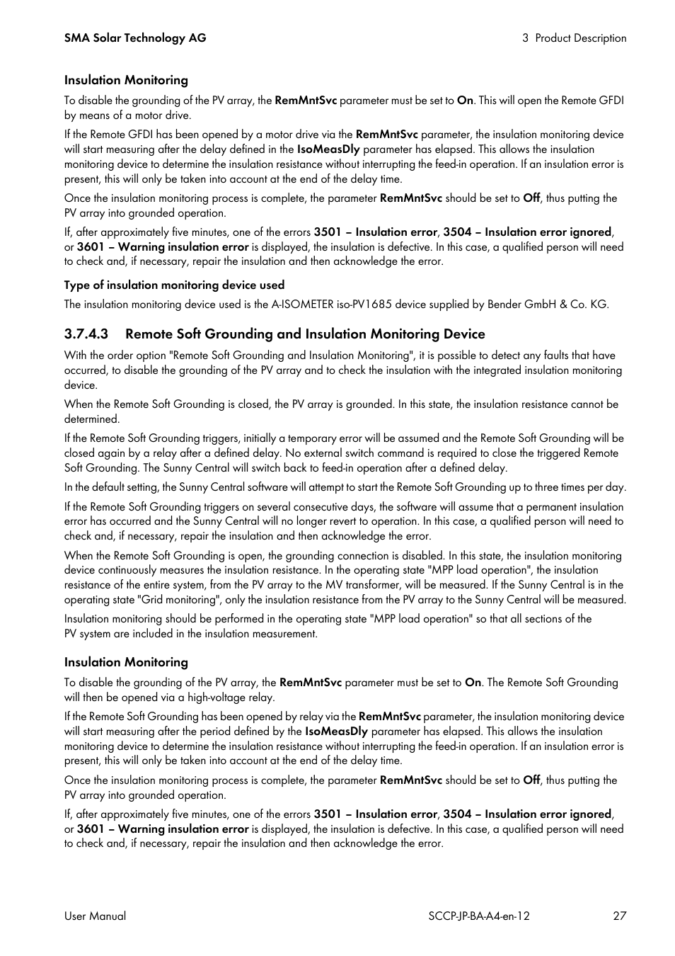SMA SC 500CP-10-JP User Manual | Page 27 / 108