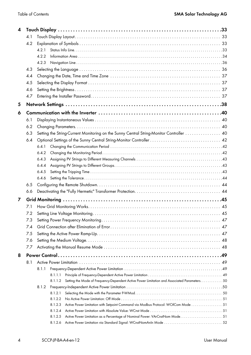 SMA SC 500CP-10-JP User Manual | Page 4 / 108