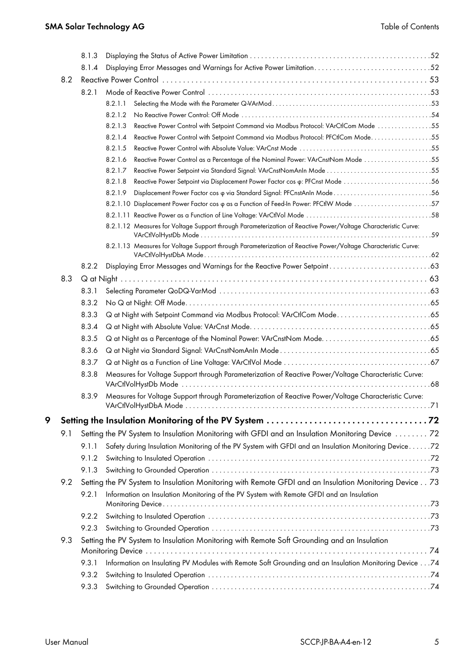 SMA SC 500CP-10-JP User Manual | Page 5 / 108