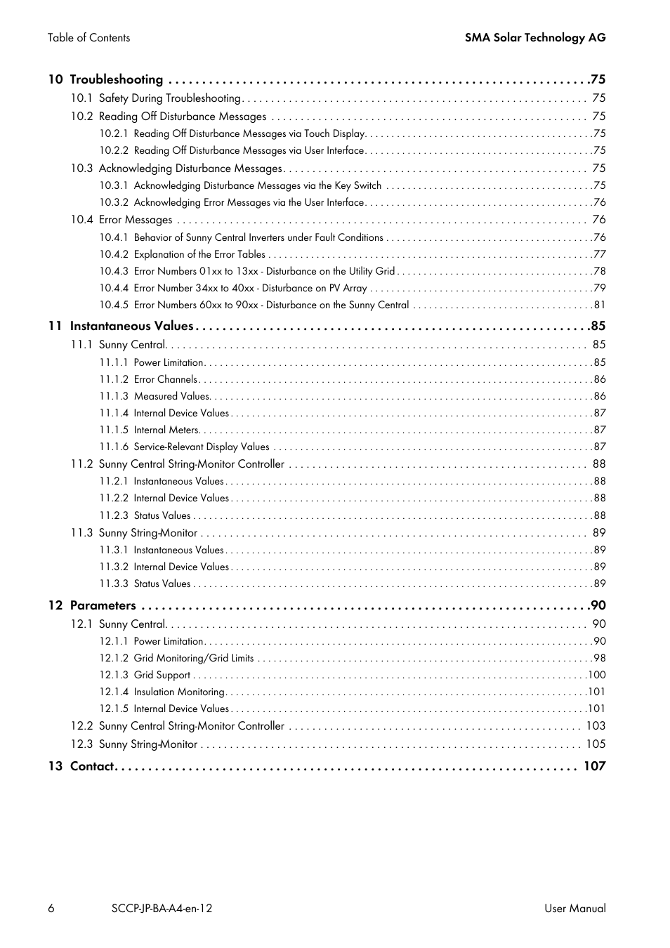 SMA SC 500CP-10-JP User Manual | Page 6 / 108