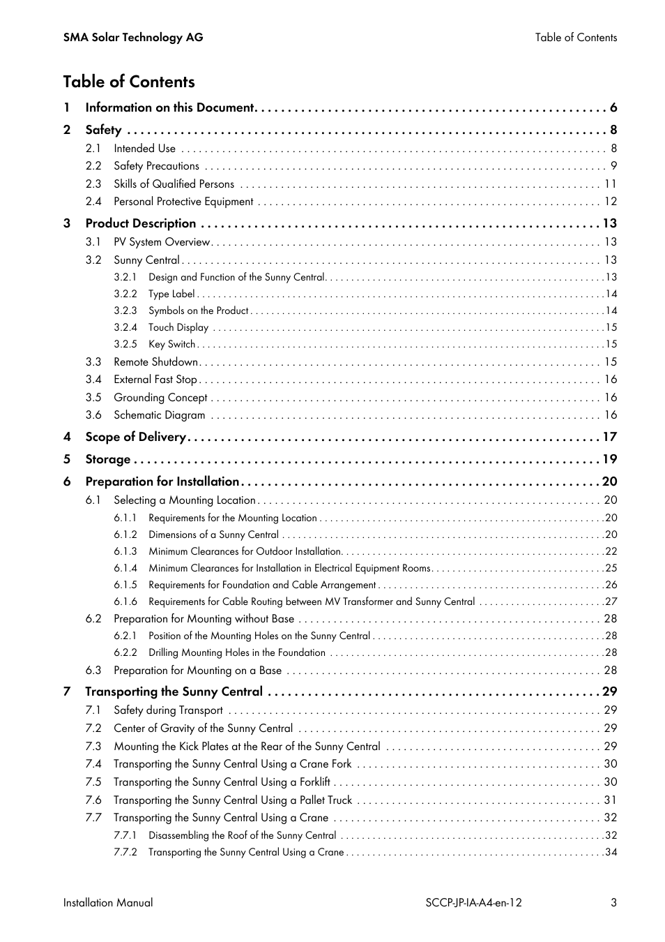 SMA SC 500CP-10-JP Installation Manual User Manual | Page 3 / 88