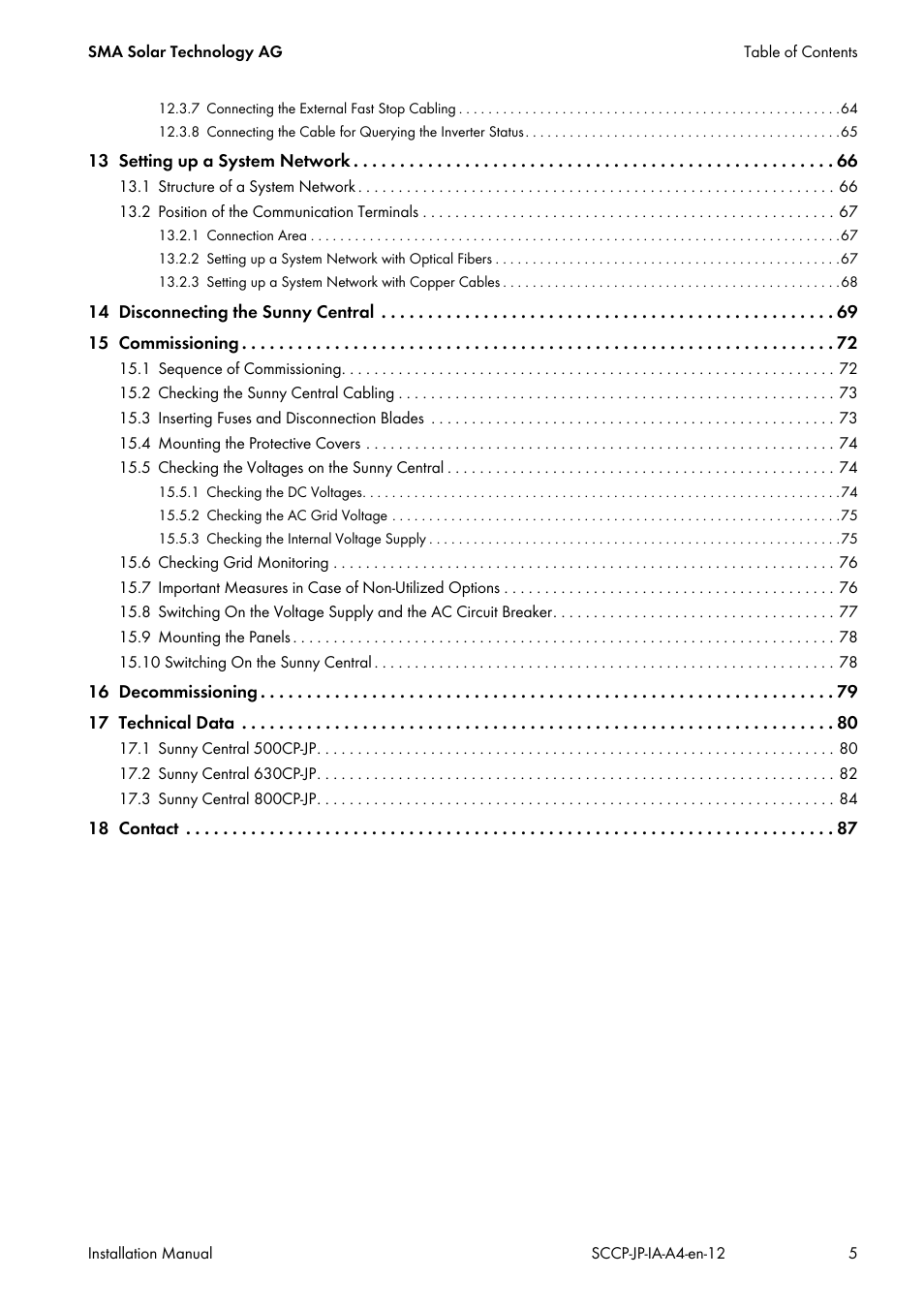 SMA SC 500CP-10-JP Installation Manual User Manual | Page 5 / 88