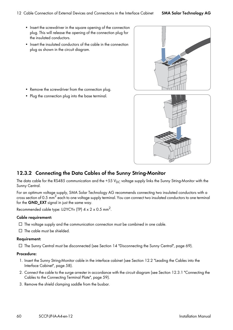 SMA SC 500CP-10-JP Installation Manual User Manual | Page 60 / 88