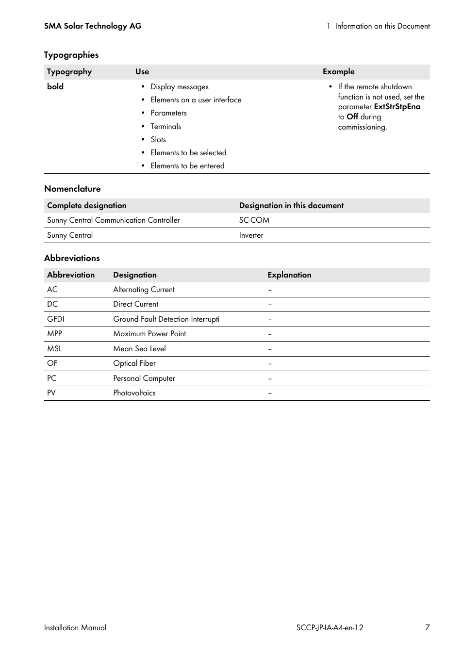 SMA SC 500CP-10-JP Installation Manual User Manual | Page 7 / 88