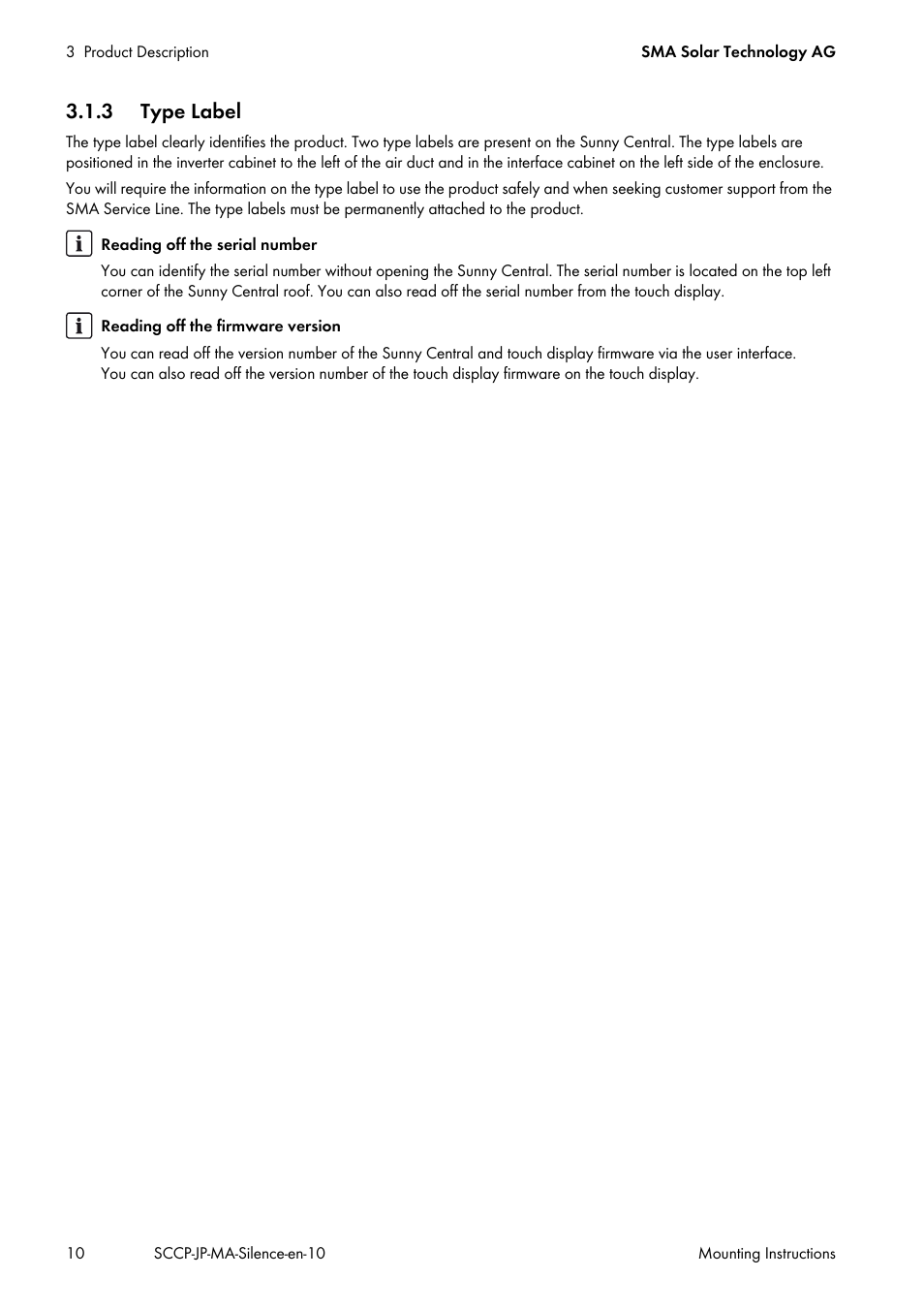 3 type label | SMA SC 500CP-10-JP Mounting Instructions User Manual | Page 10 / 36