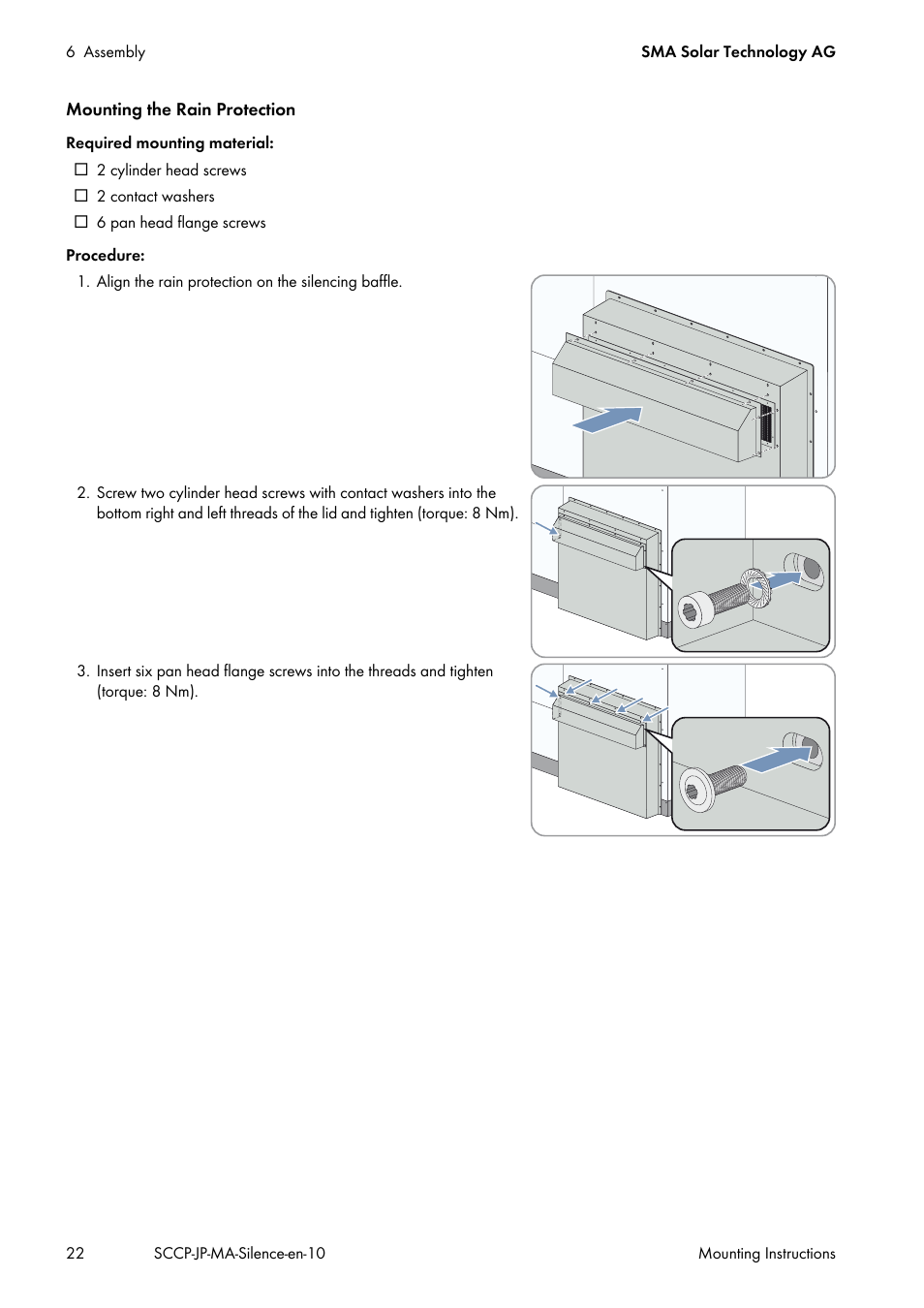 SMA SC 500CP-10-JP Mounting Instructions User Manual | Page 22 / 36