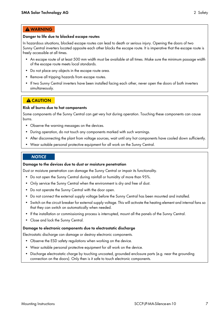 SMA SC 500CP-10-JP Mounting Instructions User Manual | Page 7 / 36