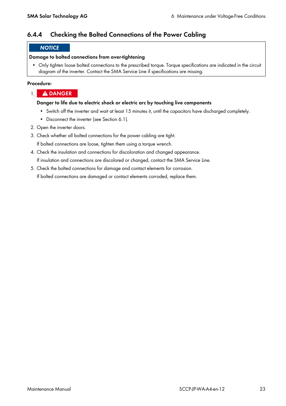 SMA SC 500CP-10-JP Maintenance Manual User Manual | Page 23 / 52