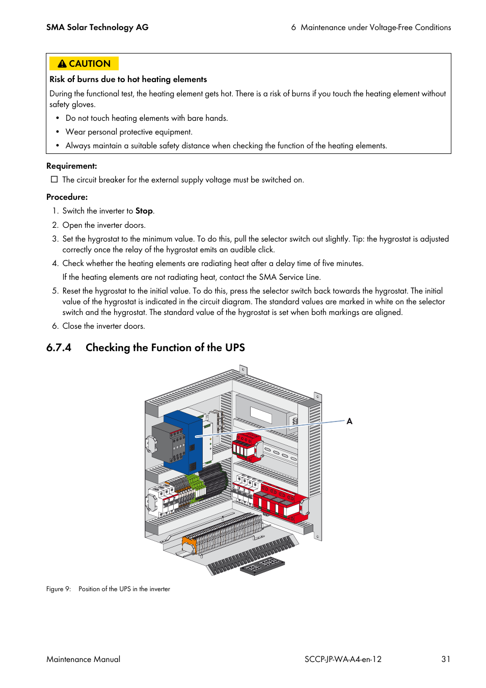 4 checking the function of the ups | SMA SC 500CP-10-JP Maintenance Manual User Manual | Page 31 / 52