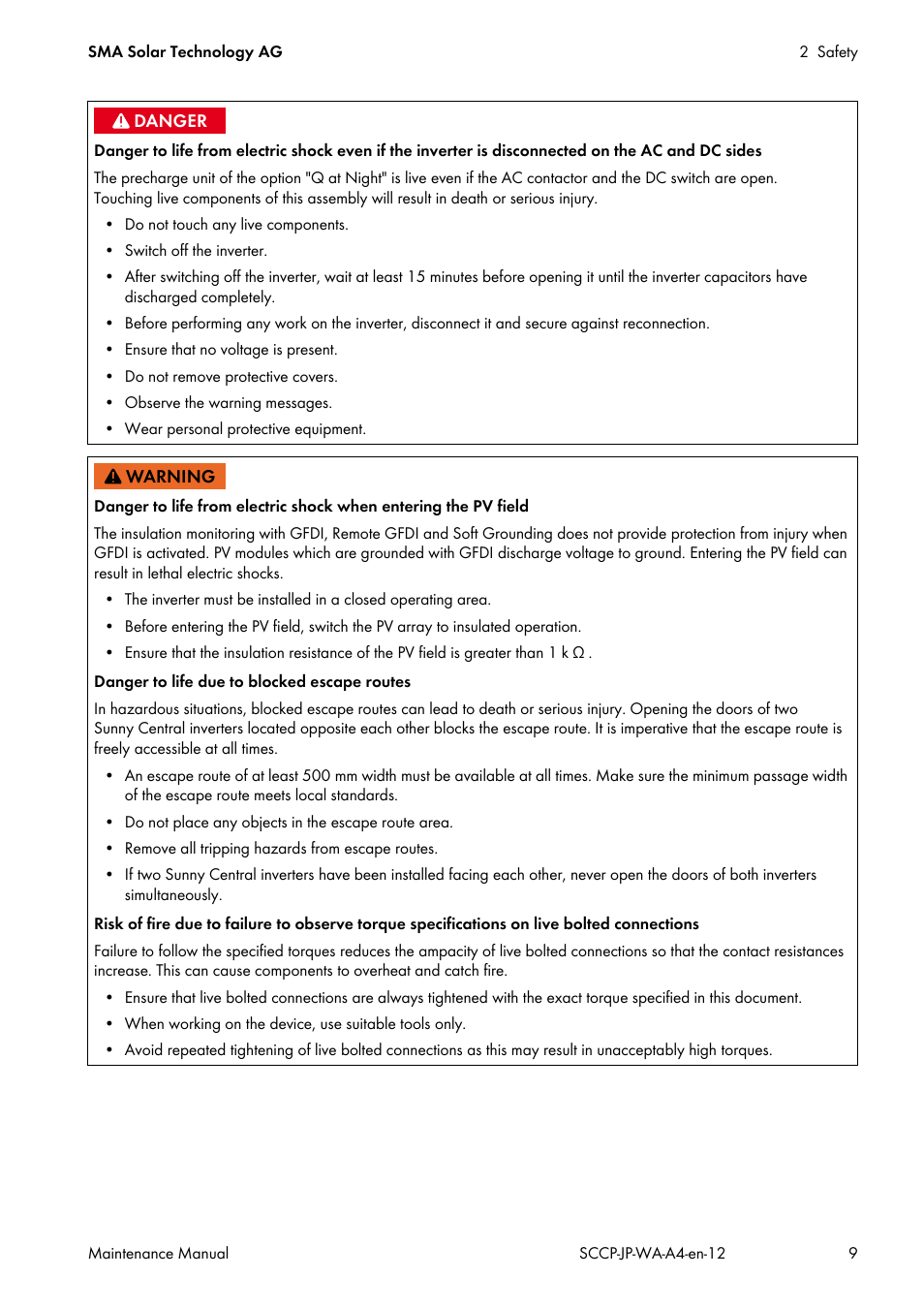 SMA SC 500CP-10-JP Maintenance Manual User Manual | Page 9 / 52