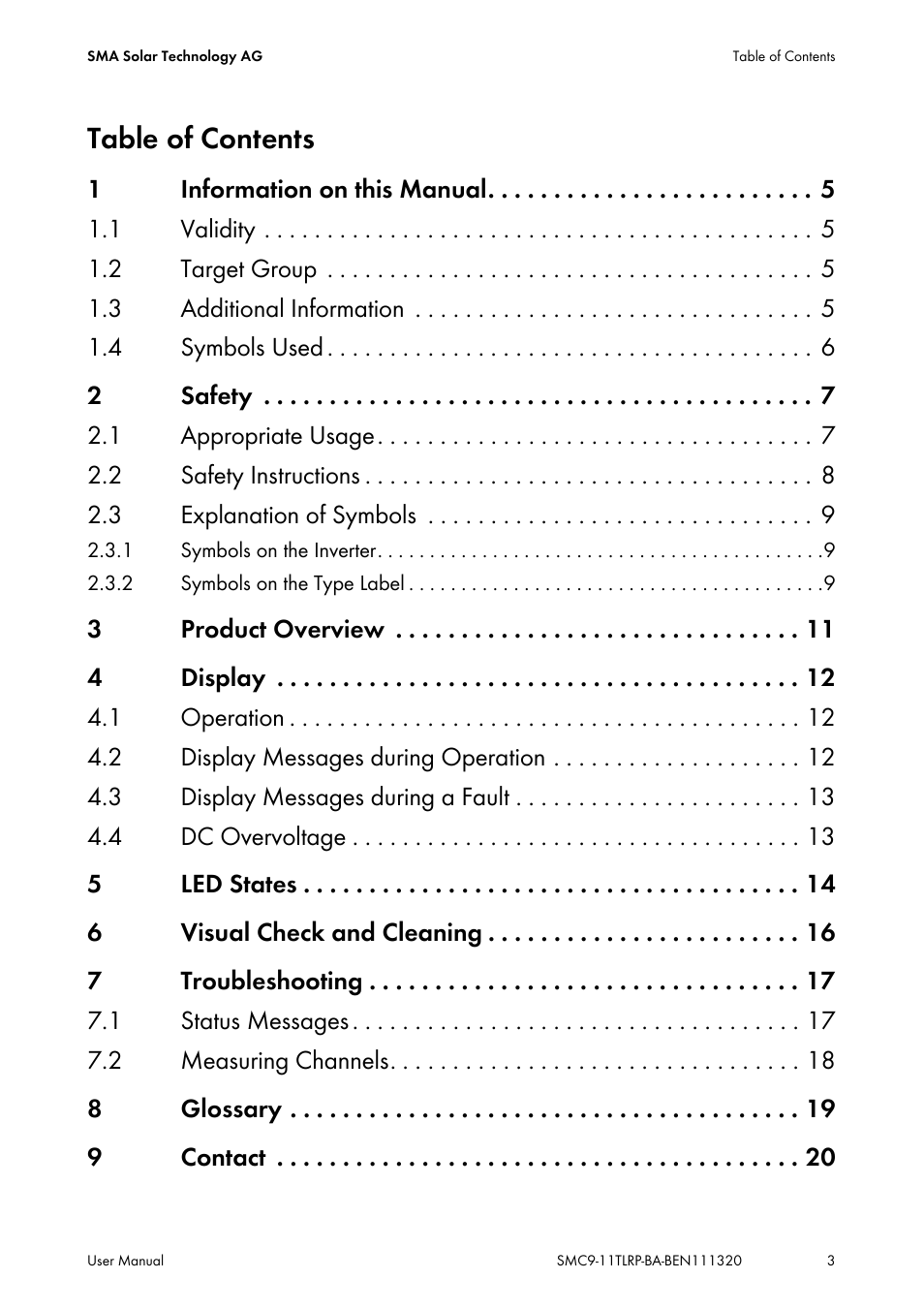 SMA SC 9000TL User Manual | Page 3 / 24