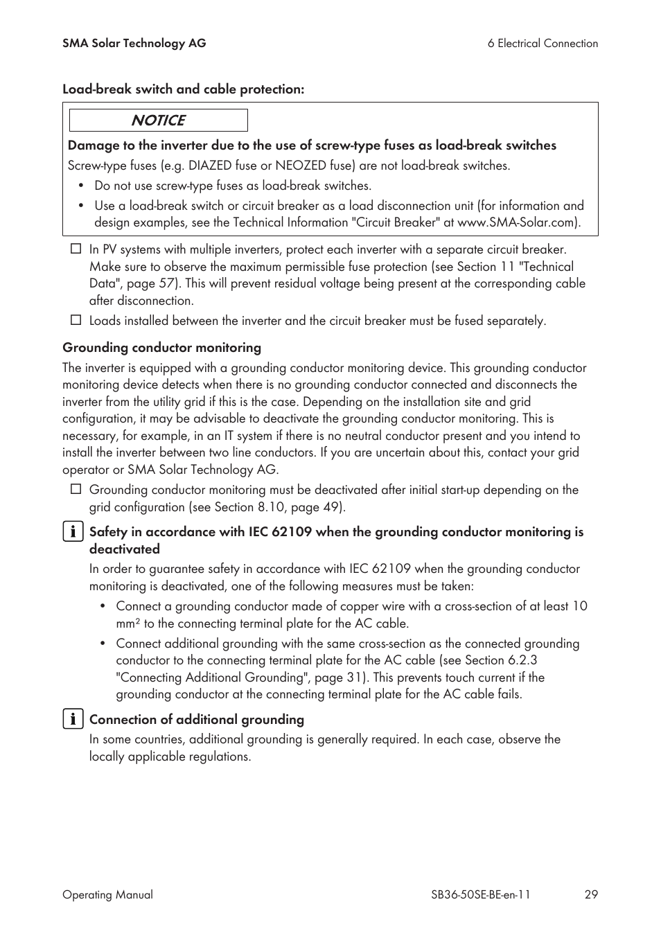 SMA SB 3600SE-10 User Manual | Page 29 / 68