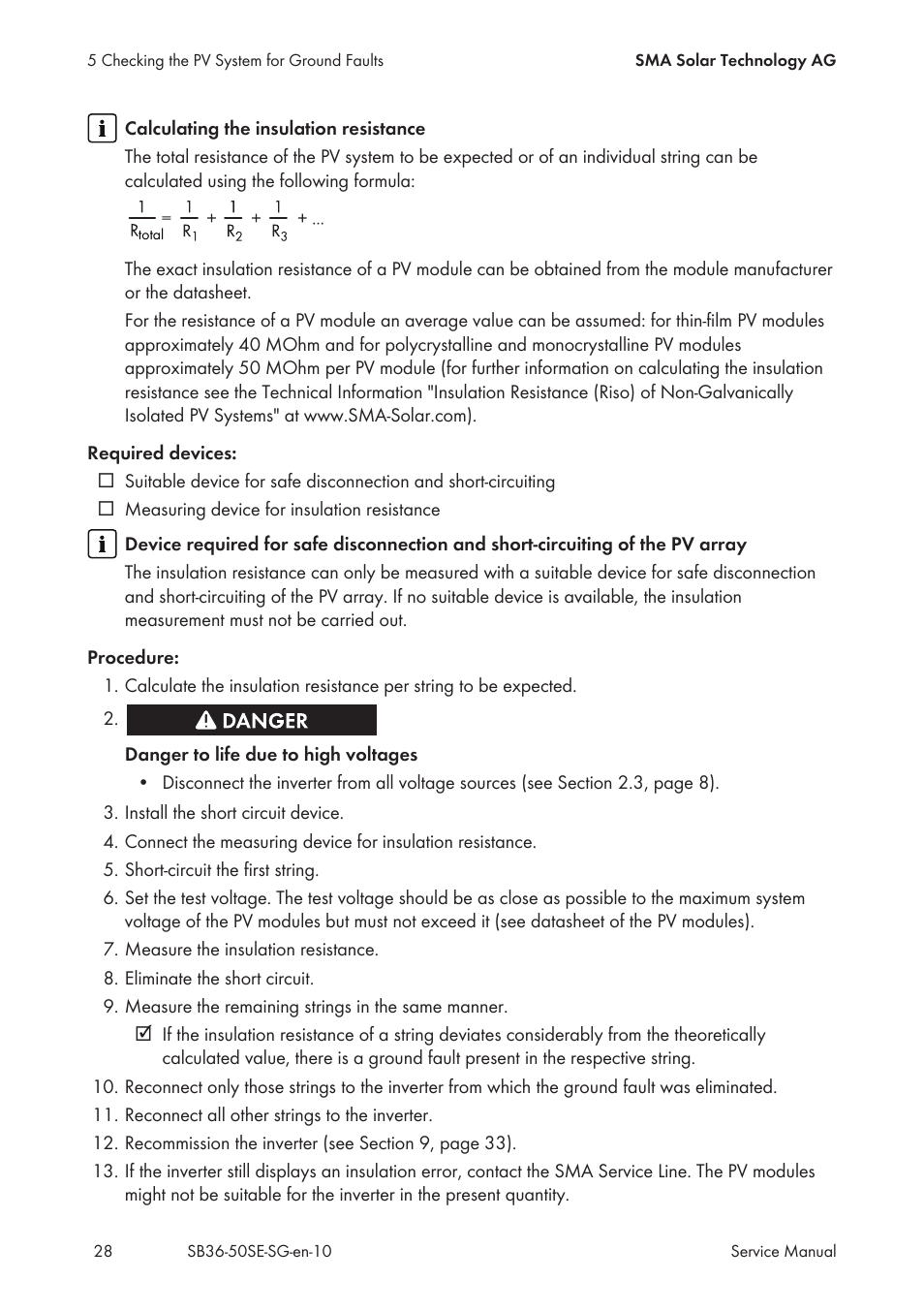 SMA SB 3600SE-10 Service Manual User Manual | Page 28 / 42