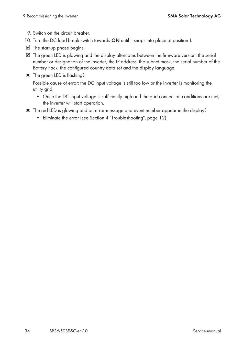 SMA SB 3600SE-10 Service Manual User Manual | Page 34 / 42