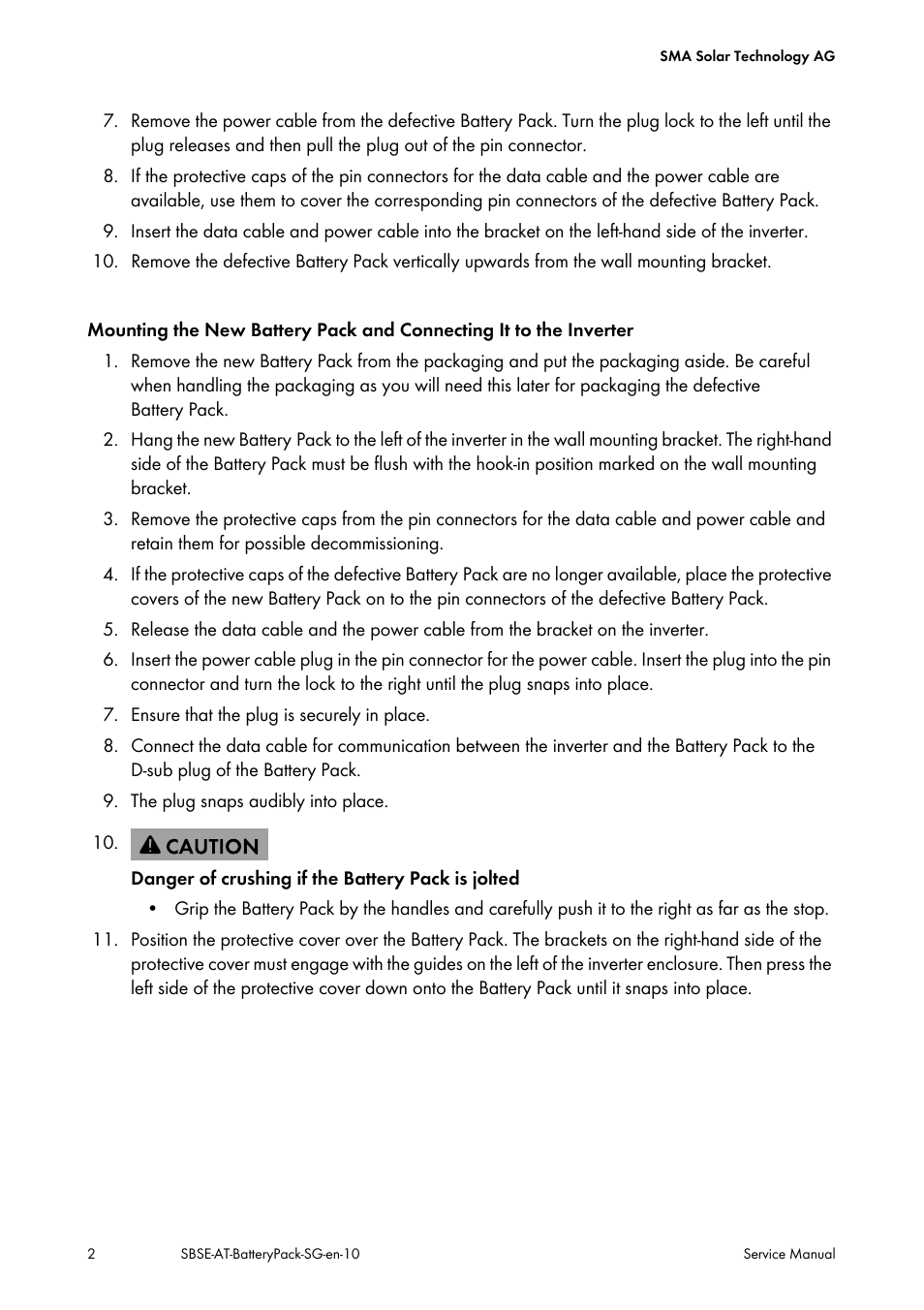 SMA SBSE-AT-BatteryPack User Manual | Page 2 / 3