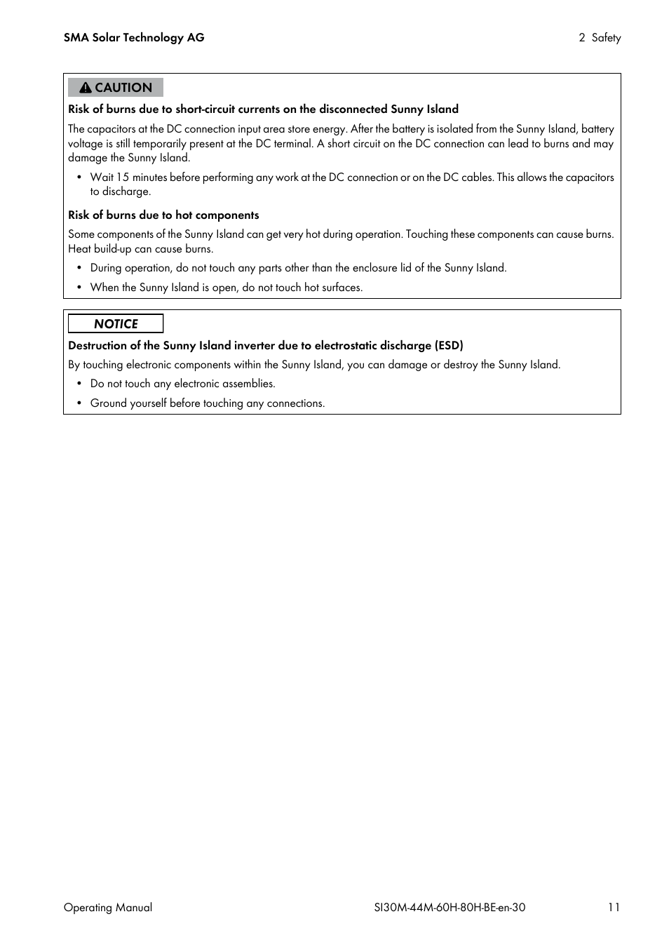 SMA SI 3.0-11 User Manual | Page 11 / 136