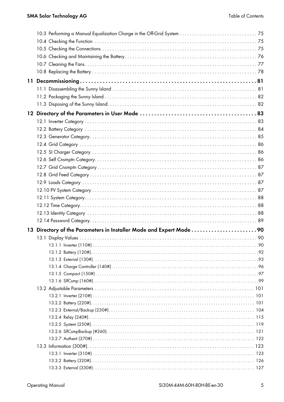 SMA SI 3.0-11 User Manual | Page 5 / 136