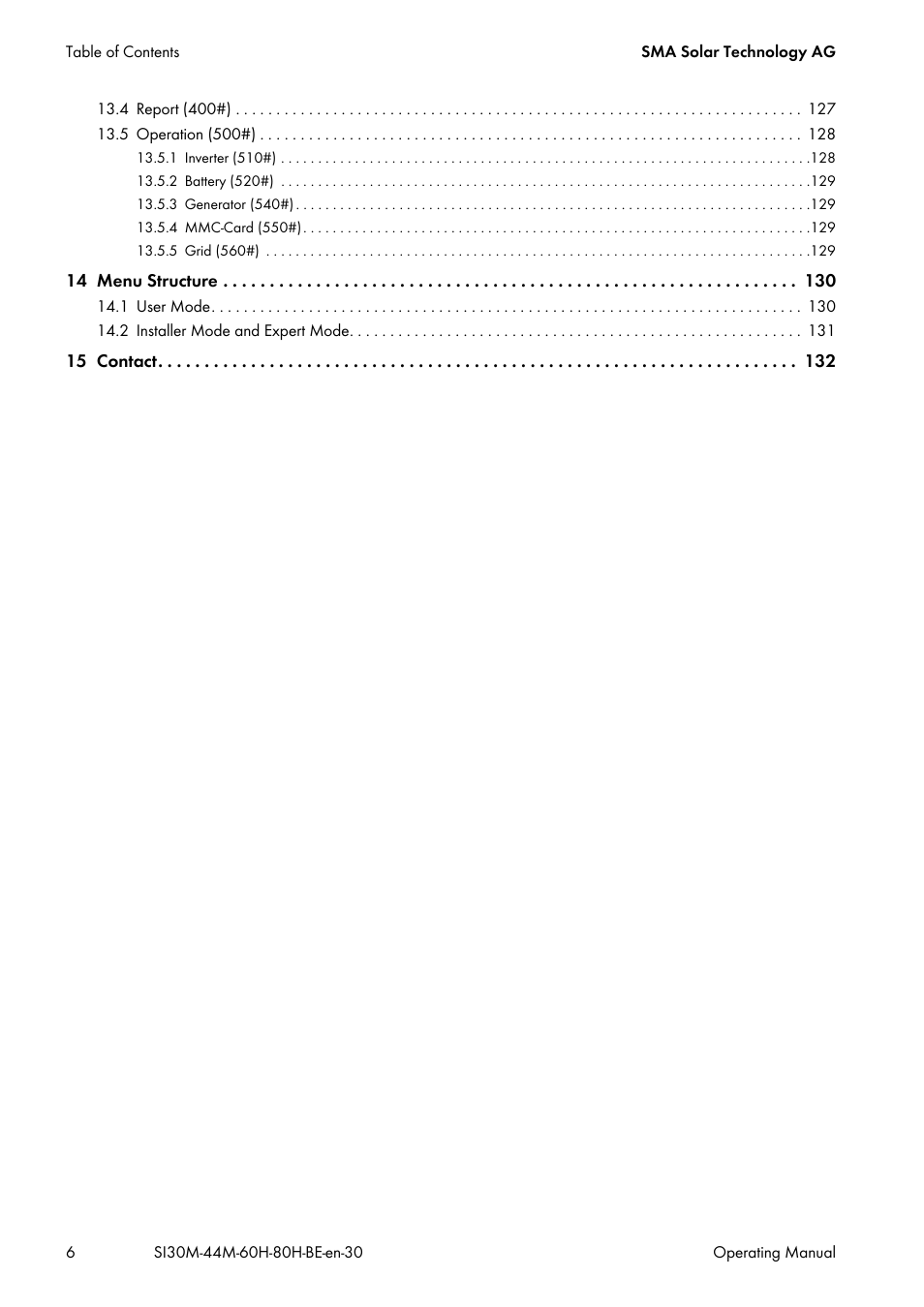 SMA SI 3.0-11 User Manual | Page 6 / 136
