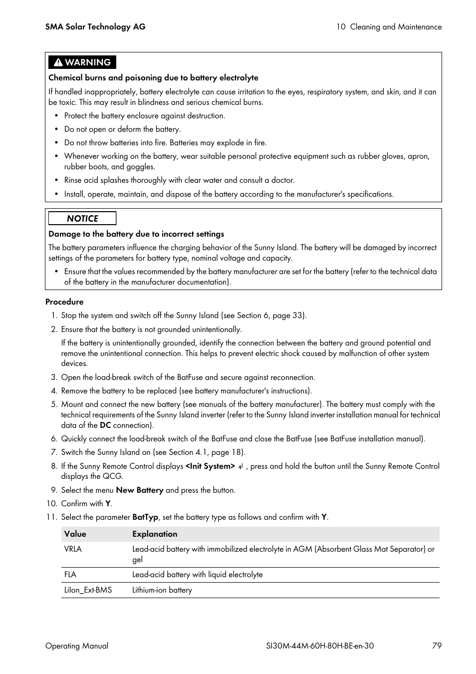 SMA SI 3.0-11 User Manual | Page 79 / 136
