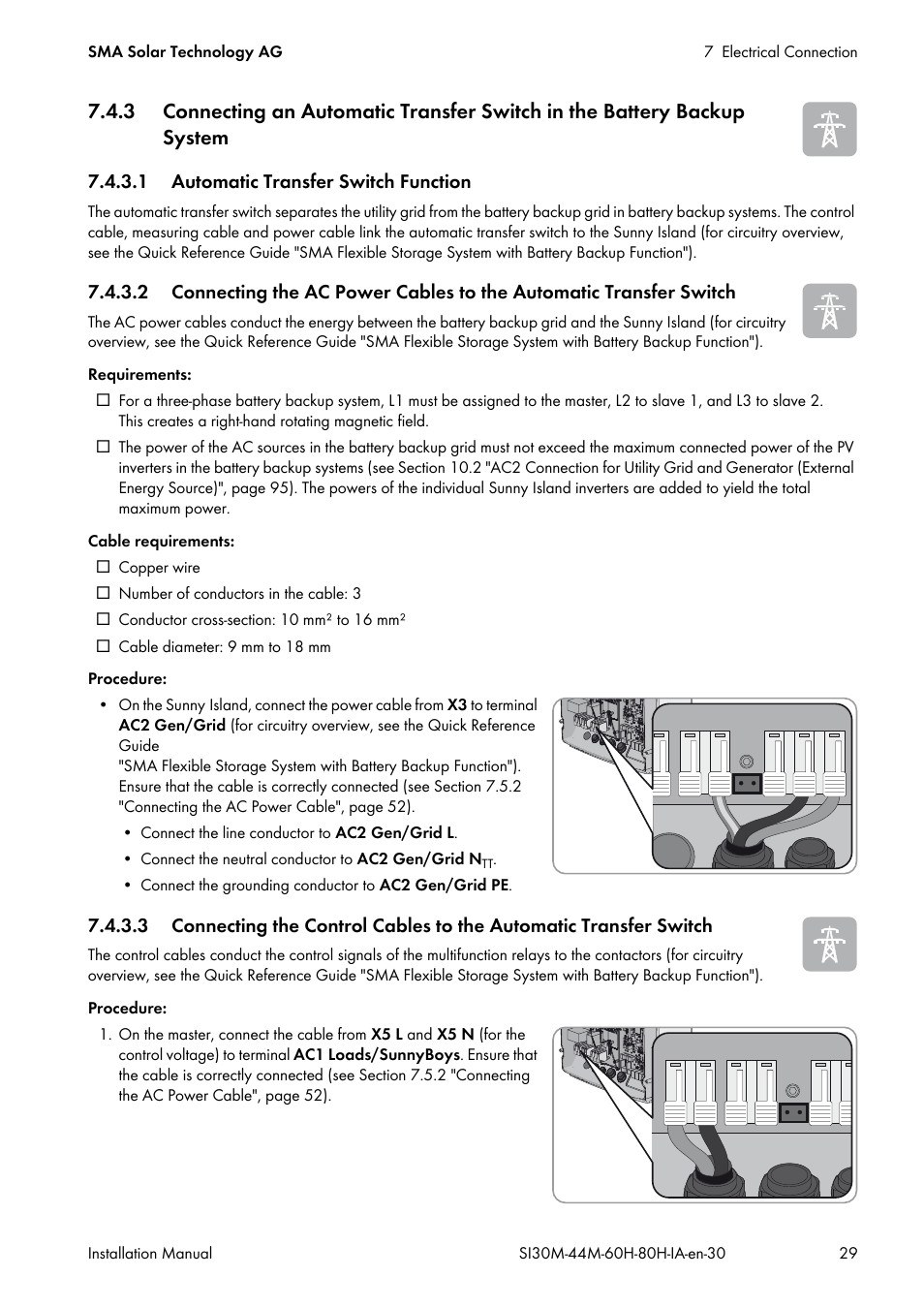 1 automatic transfer switch function | SMA SI 3.0-11 Installation User Manual | Page 29 / 104
