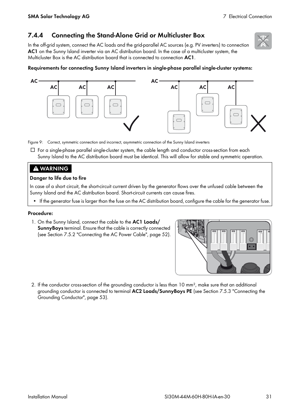 SMA SI 3.0-11 Installation User Manual | Page 31 / 104