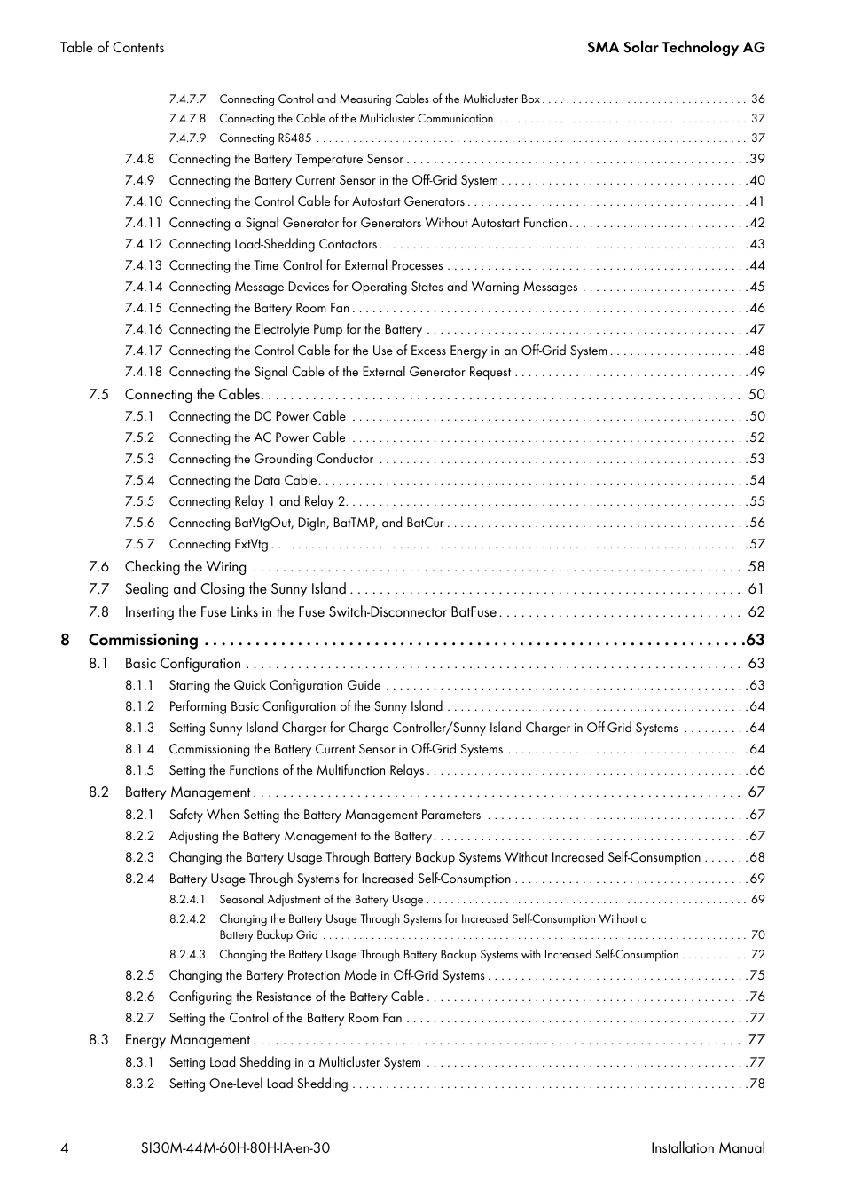 SMA SI 3.0-11 Installation User Manual | Page 4 / 104