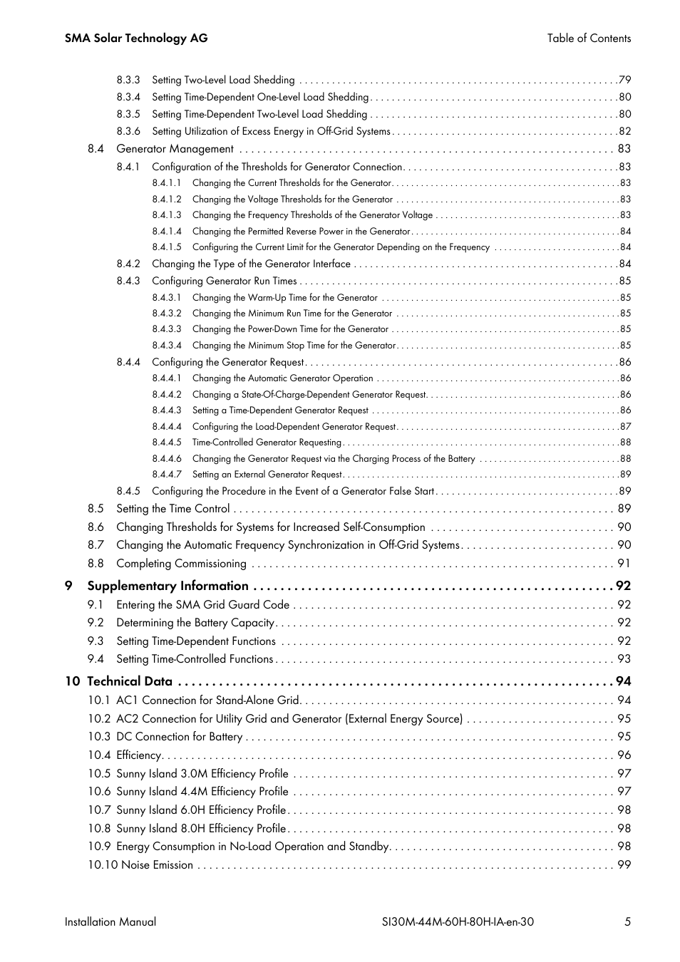 SMA SI 3.0-11 Installation User Manual | Page 5 / 104
