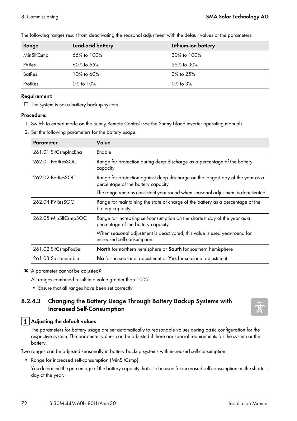 SMA SI 3.0-11 Installation User Manual | Page 72 / 104