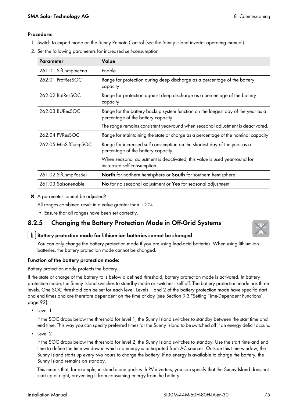 SMA SI 3.0-11 Installation User Manual | Page 75 / 104