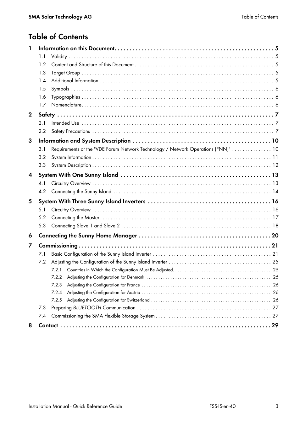 SMA SI 3.0-11 Quick Reference Guide V.4.0 User Manual | Page 3 / 32