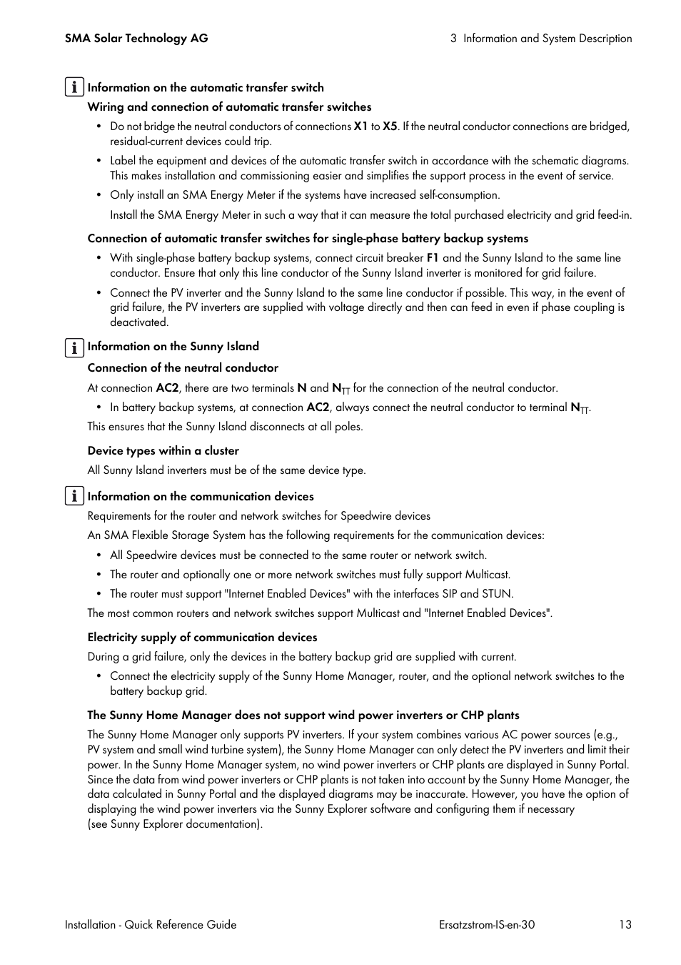 SMA SI 3.0-11 Quick Reference Guide V.3.0 User Manual | Page 13 / 56