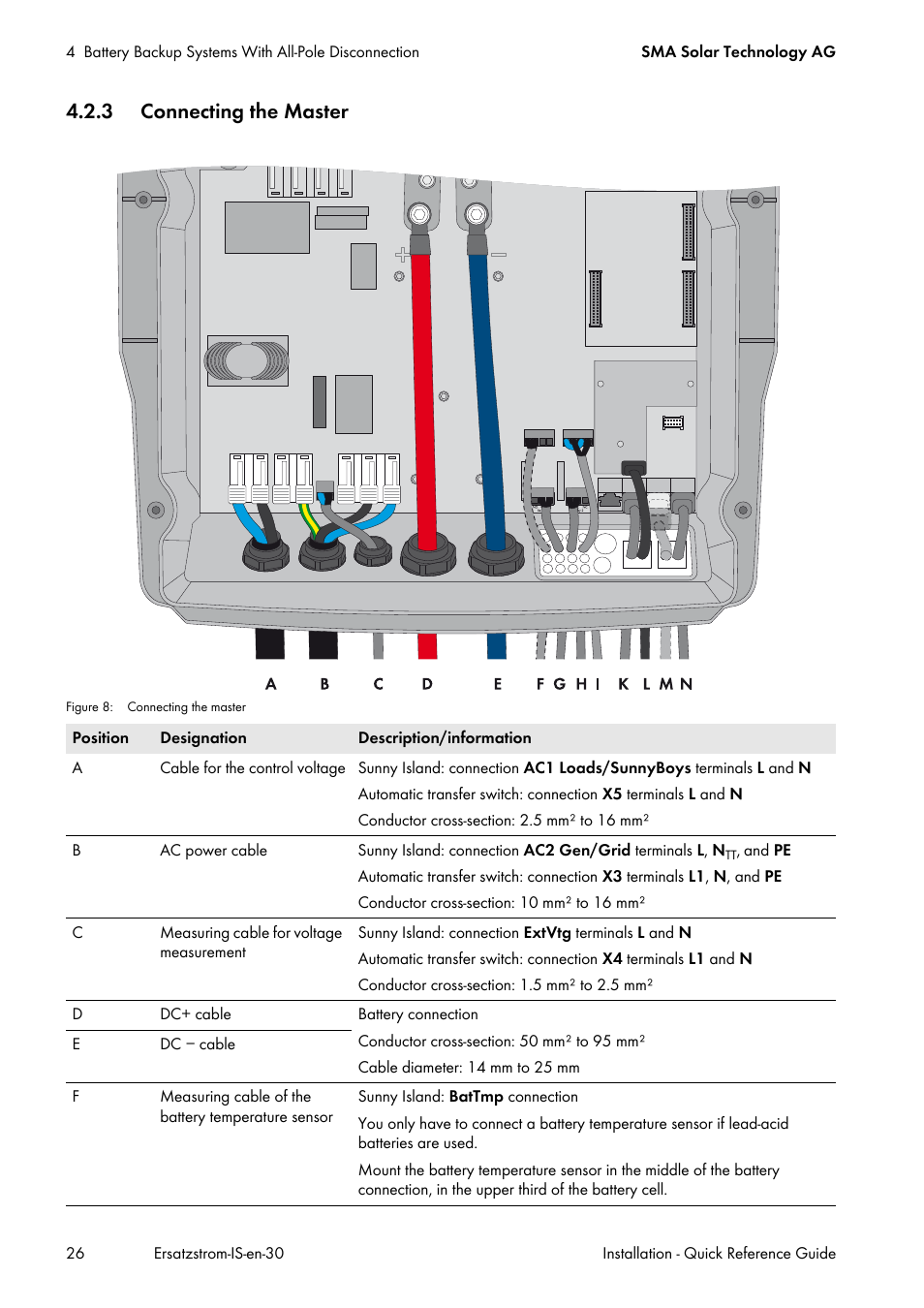 3 connecting the master | SMA SI 3.0-11 Quick Reference Guide V.3.0 User Manual | Page 26 / 56
