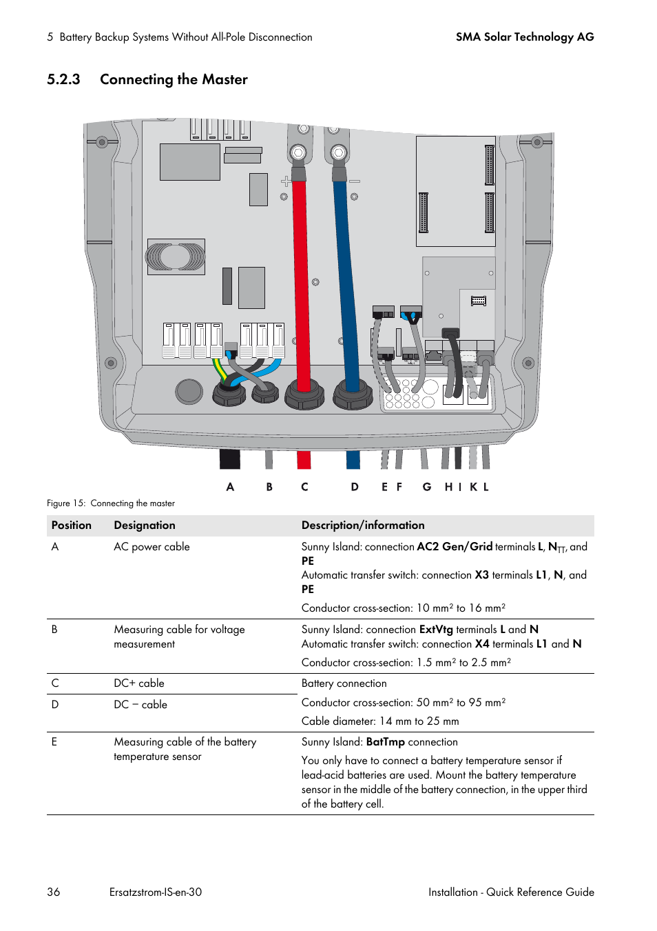 3 connecting the master | SMA SI 3.0-11 Quick Reference Guide V.3.0 User Manual | Page 36 / 56