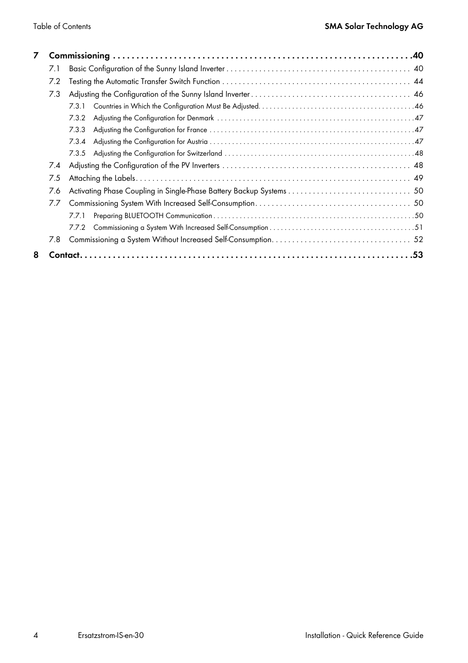 SMA SI 3.0-11 Quick Reference Guide V.3.0 User Manual | Page 4 / 56