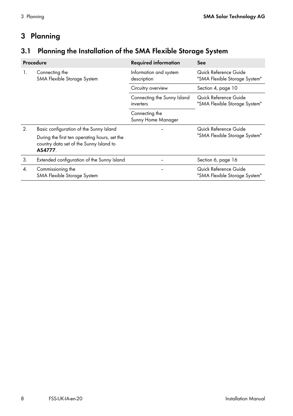 3 planning | SMA FLEXIBLE STORAGE SYSTEM User Manual | Page 8 / 20