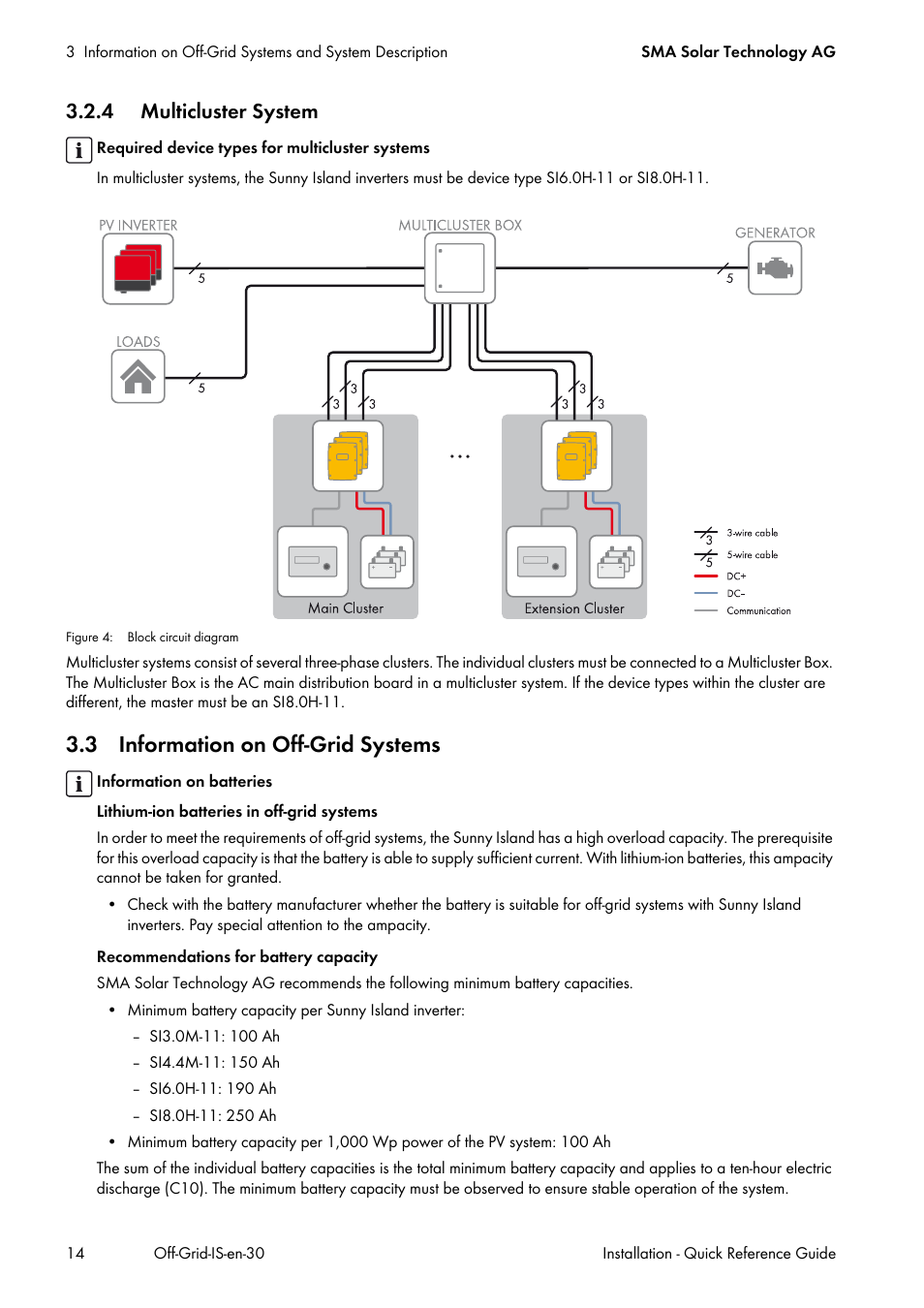 4 multicluster system, 3 information on off-grid systems | SMA Off-Grid Systems User Manual | Page 14 / 48