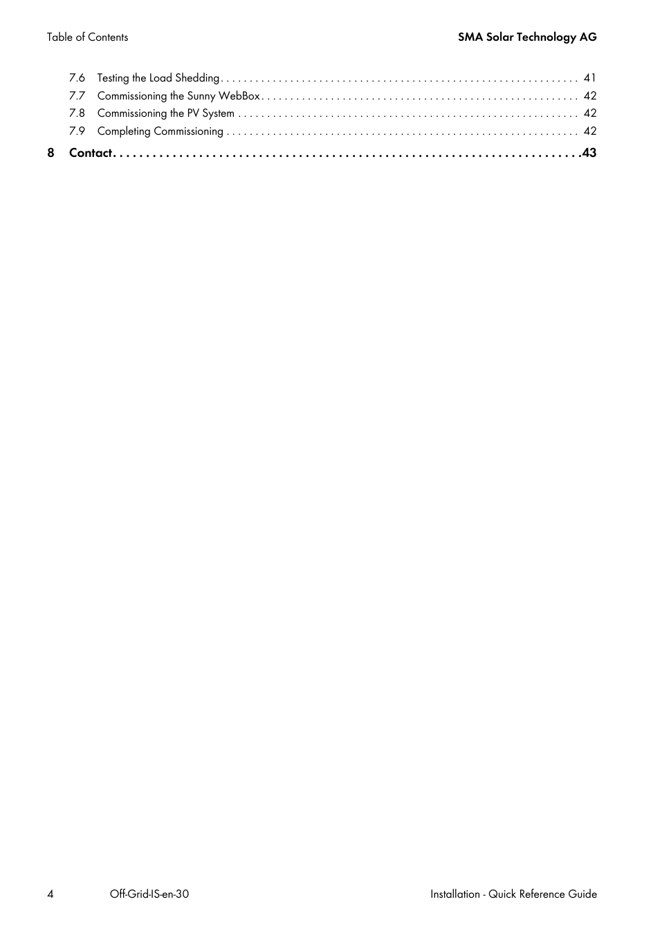 SMA Off-Grid Systems User Manual | Page 4 / 48