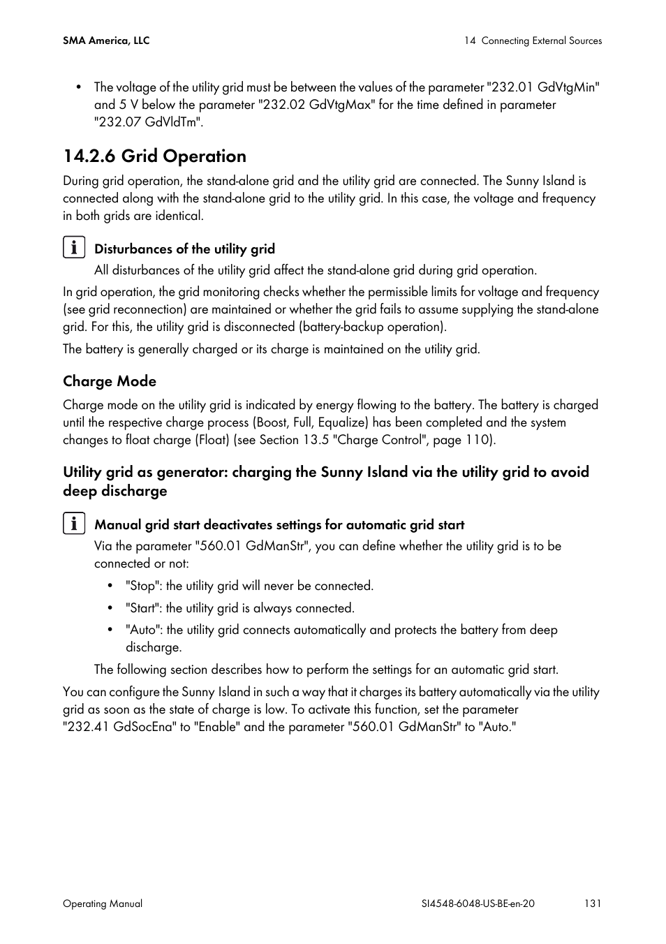 6 grid operation | SMA SI 4548-US User Manual | Page 131 / 244