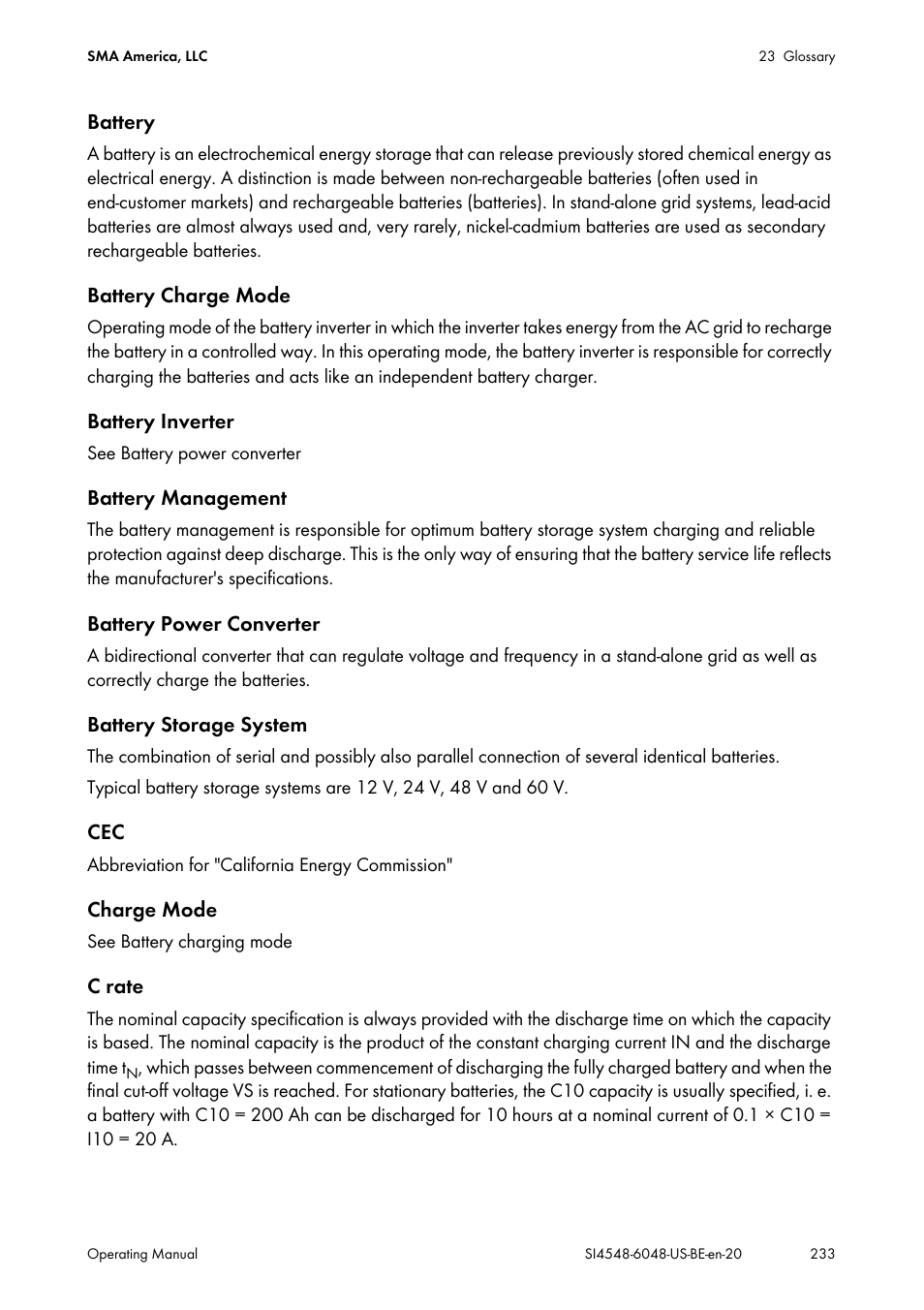 SMA SI 4548-US User Manual | Page 233 / 244