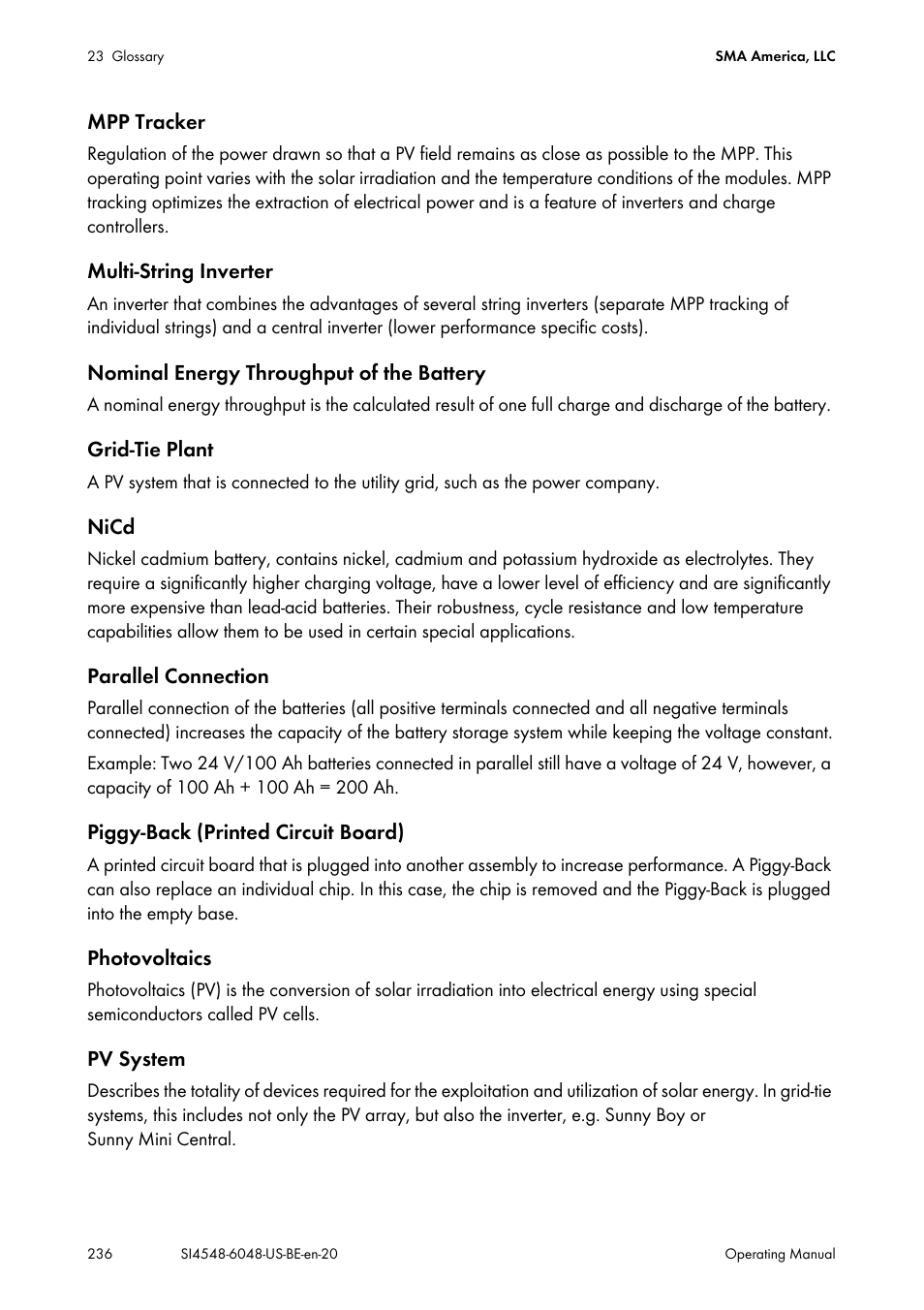 SMA SI 4548-US User Manual | Page 236 / 244