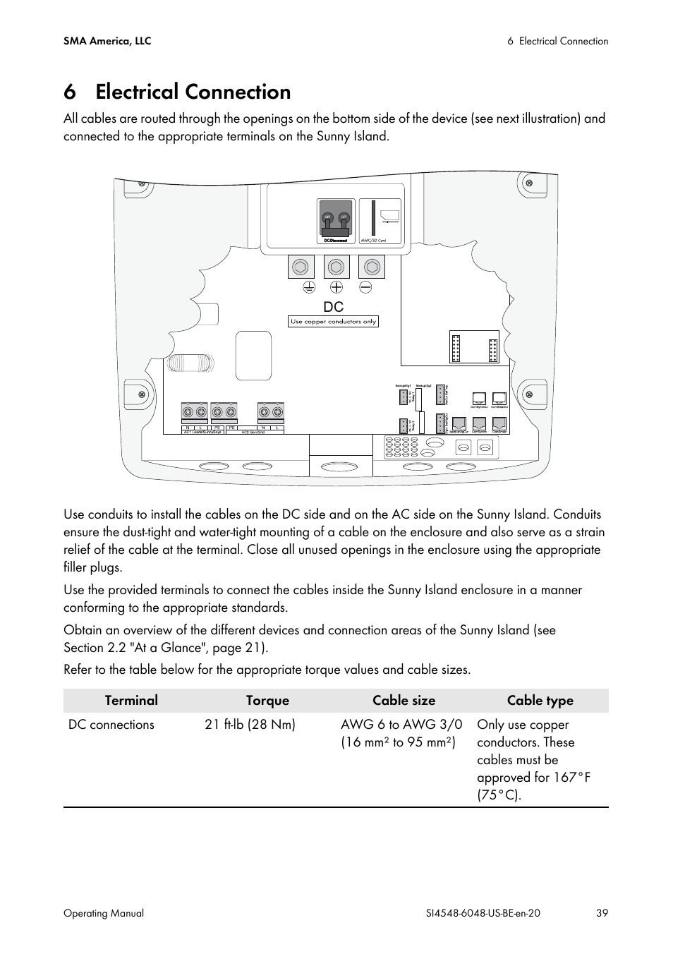 6 electrical connection | SMA SI 4548-US User Manual | Page 39 / 244