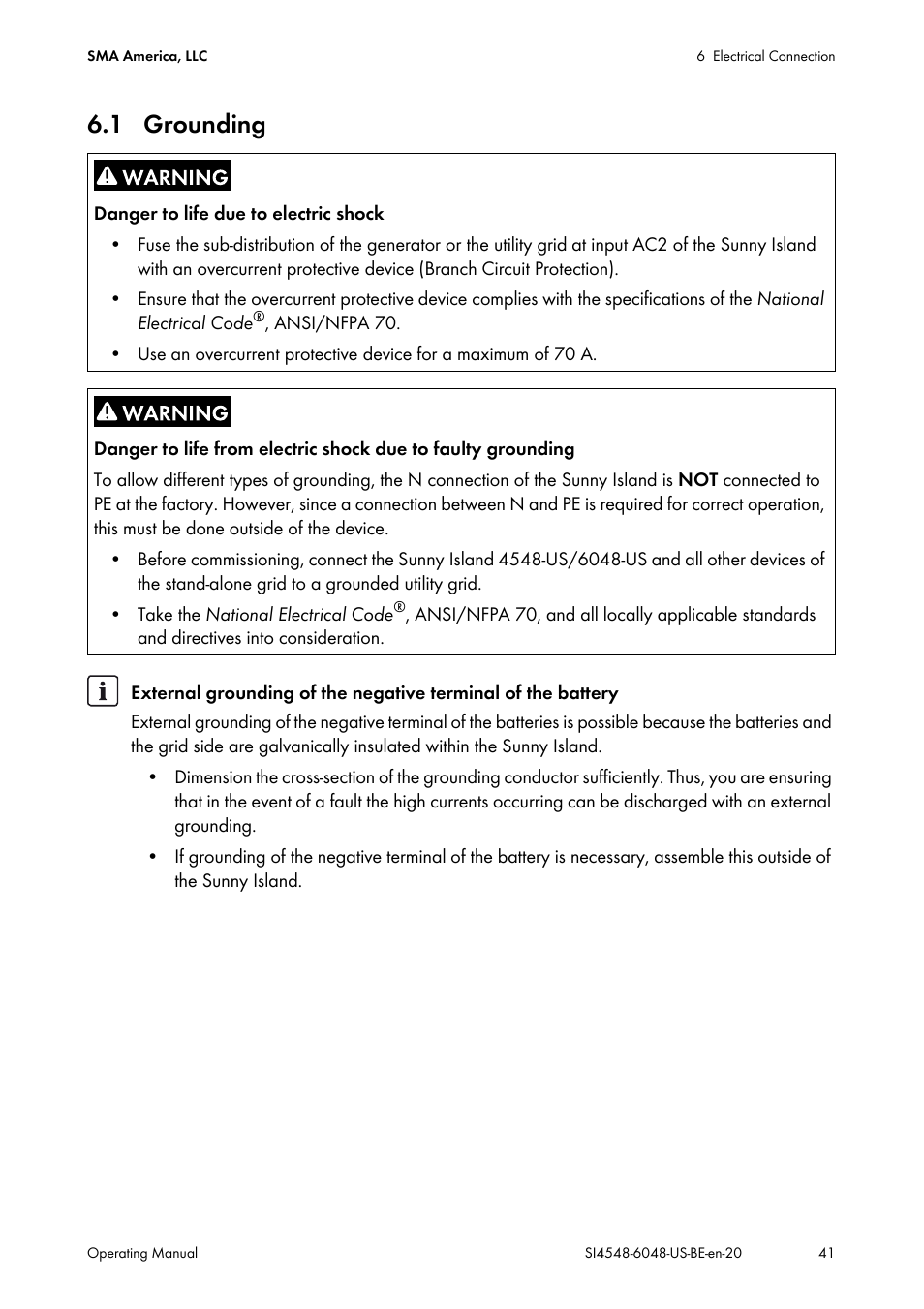 1 grounding | SMA SI 4548-US User Manual | Page 41 / 244