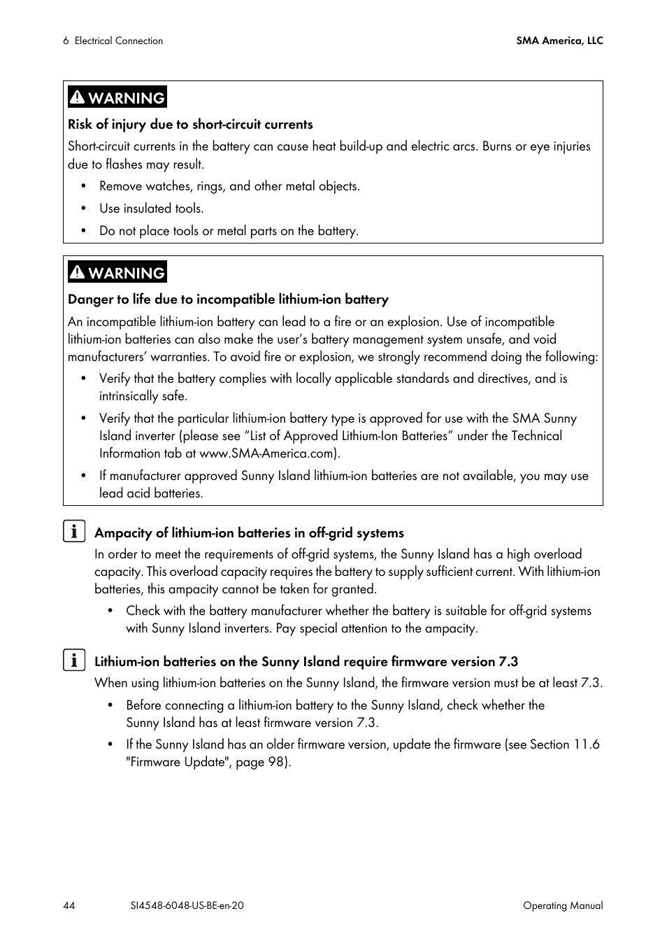 SMA SI 4548-US User Manual | Page 44 / 244