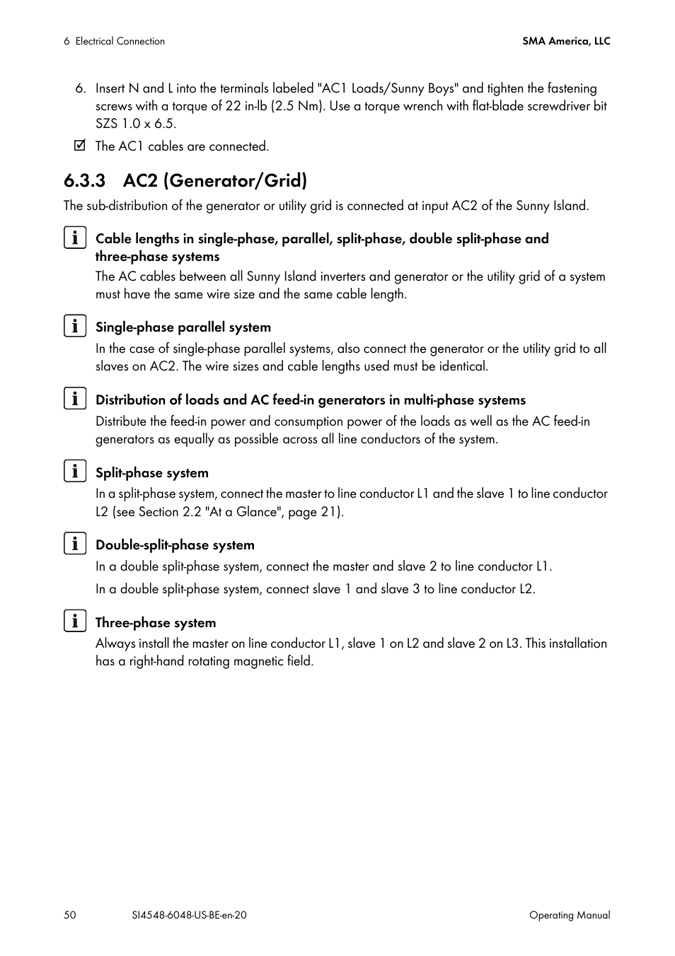 3 ac2 (generator/grid) | SMA SI 4548-US User Manual | Page 50 / 244