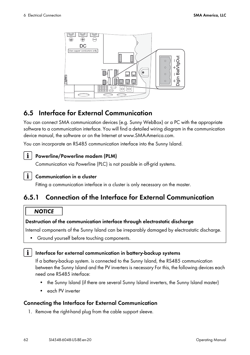 5 interface for external communication | SMA SI 4548-US User Manual | Page 62 / 244
